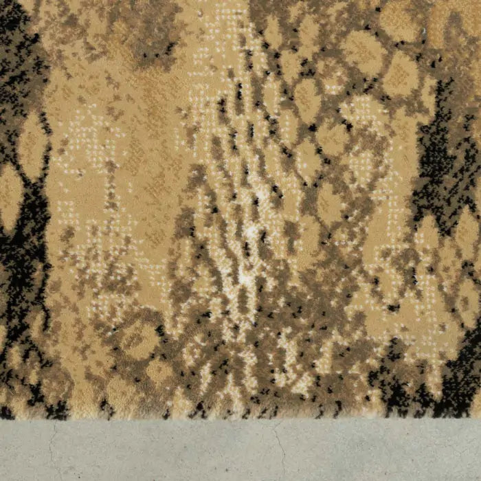 KEEP YOUR ENEMIES CLOSER rug in brown snake print