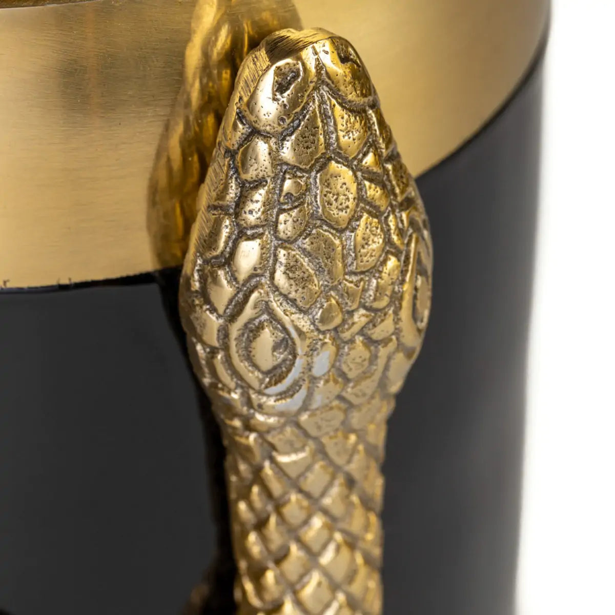 NEVER HURT A SNAKE VASE schwarz mit gold