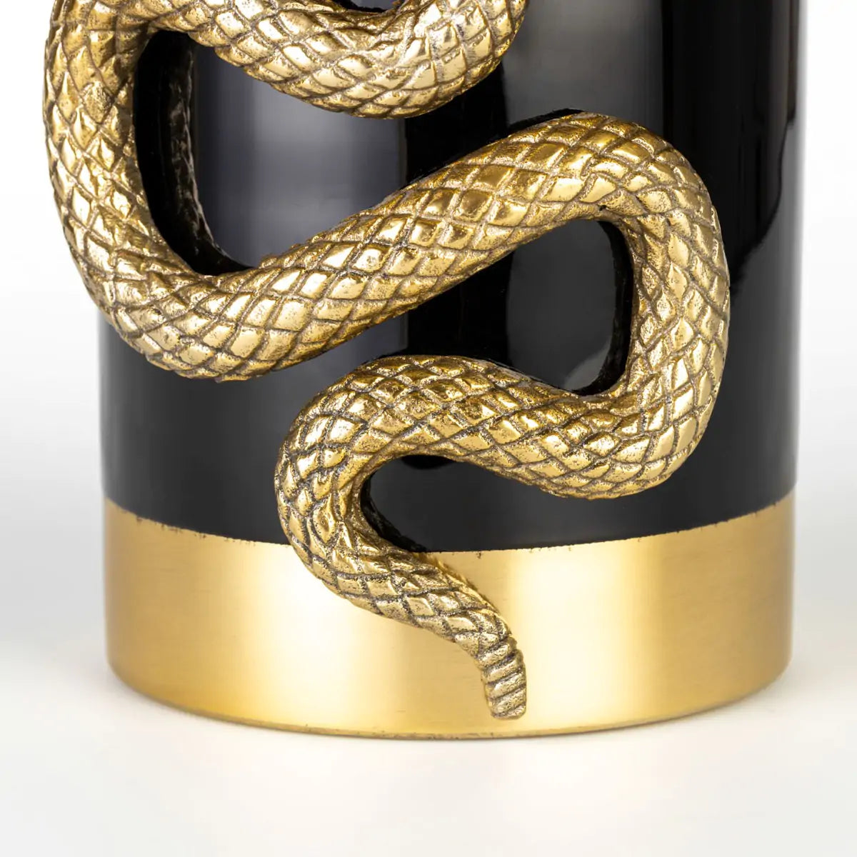 NEVER HURT A SNAKE VASE schwarz mit gold