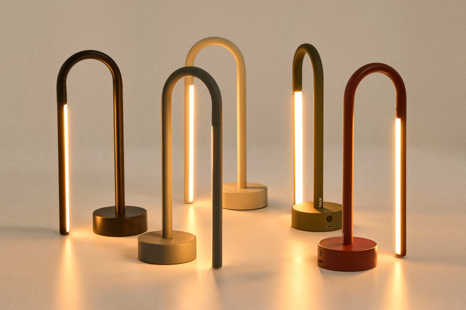 Tragbare Lampe BOW hellgrau