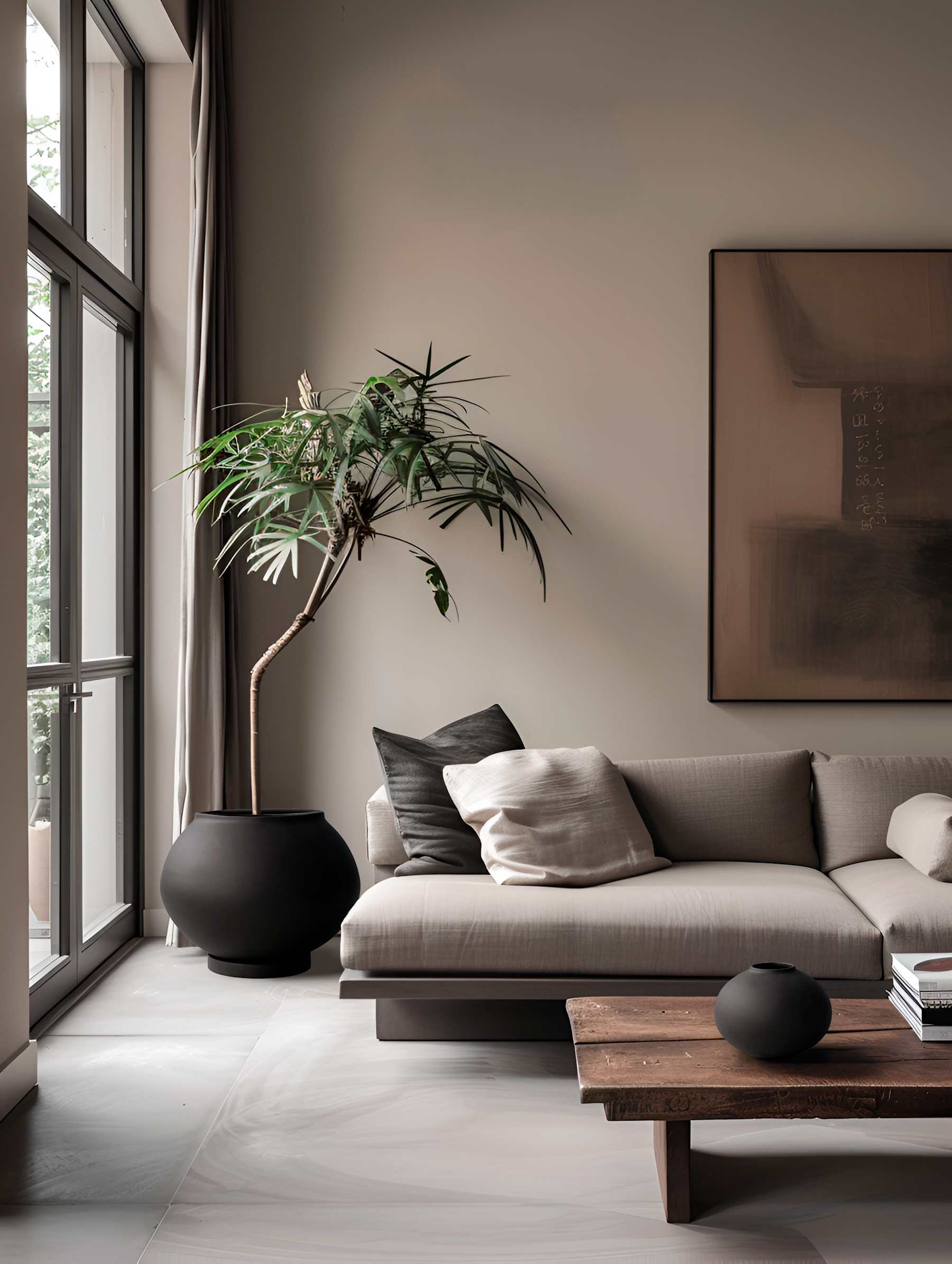 SUNAO FAT Vase schwarz 