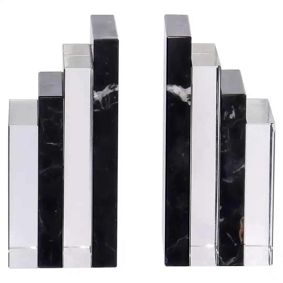 FANCY Bookend Black Marble and Crystal