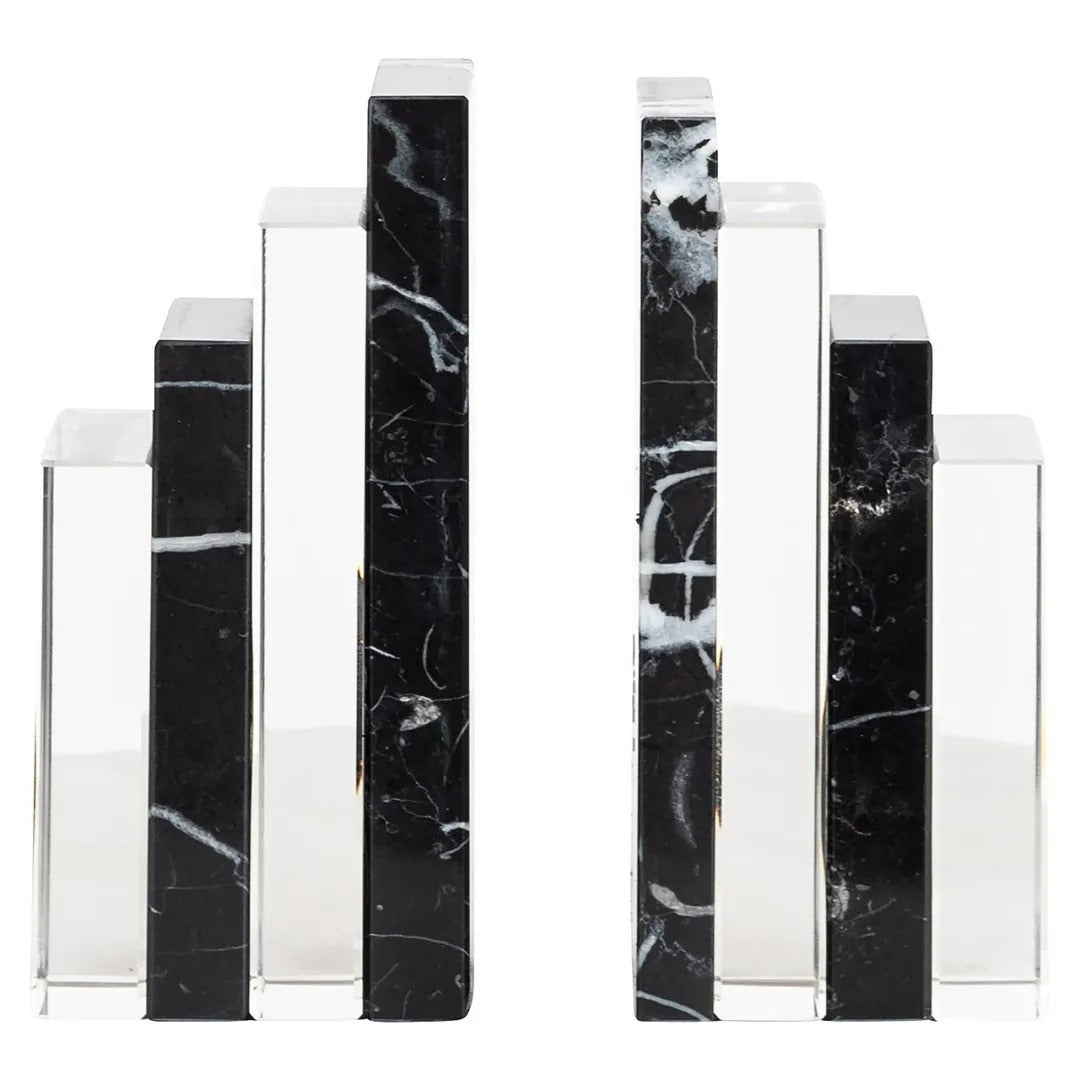 FANCY Bookend Black Marble and Crystal
