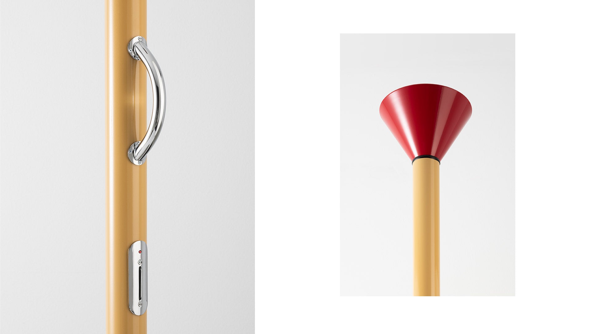 Stehlampe CALLIMACO gelb mit rot und grau