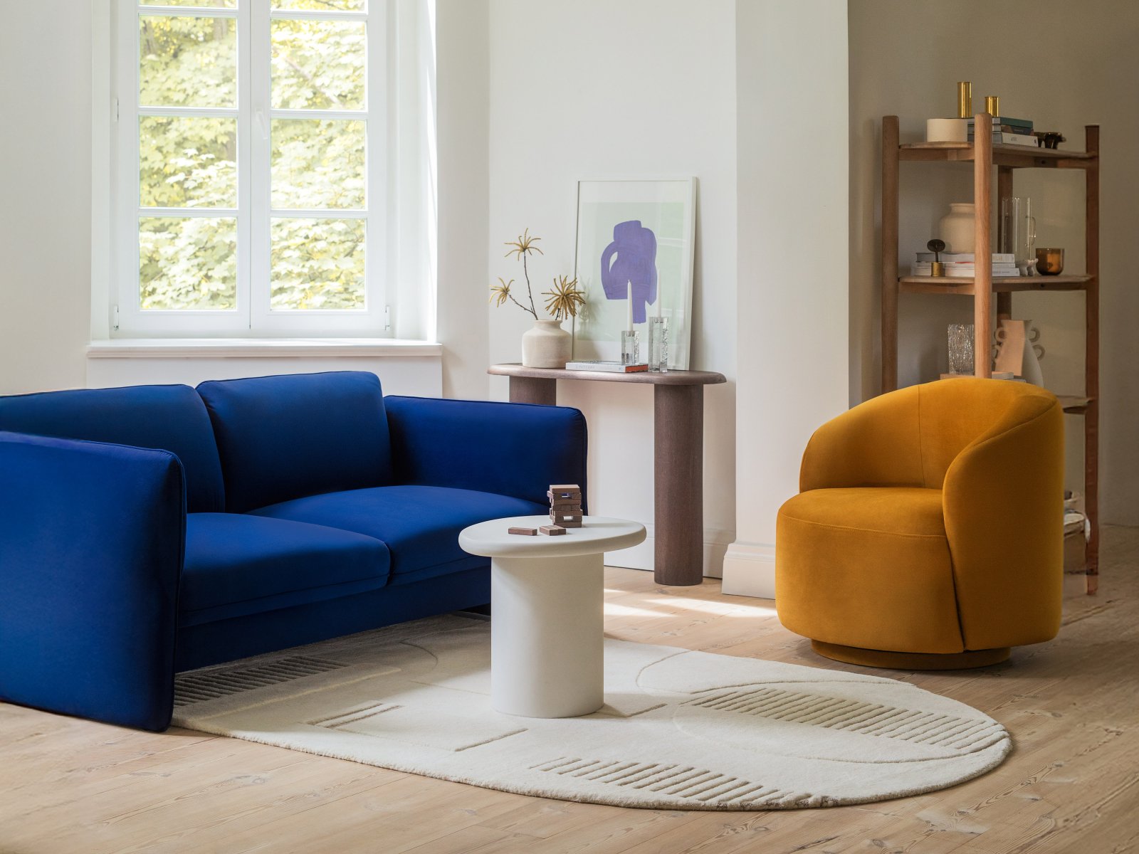 Sofa aus Samt 3-sitzig GEORGIA hellgrau