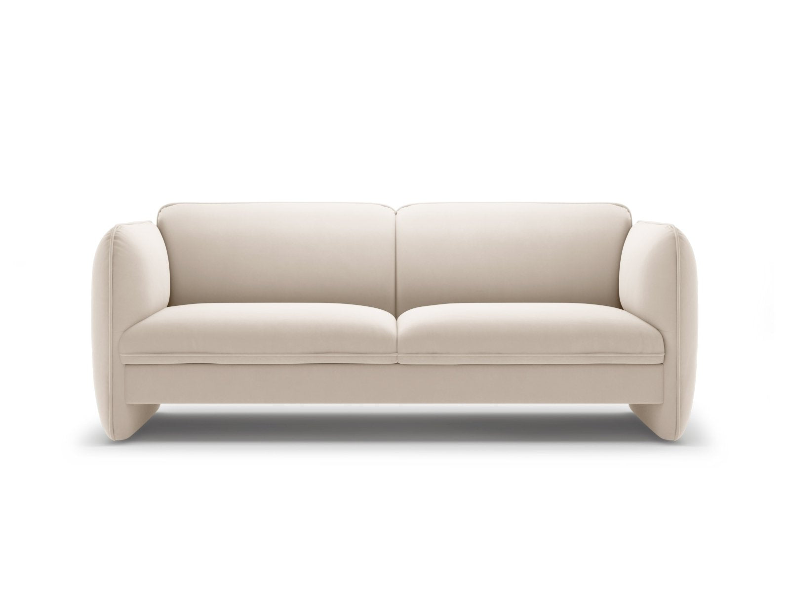 Velvet 3-Seater Sofa GEORGIA Ivory