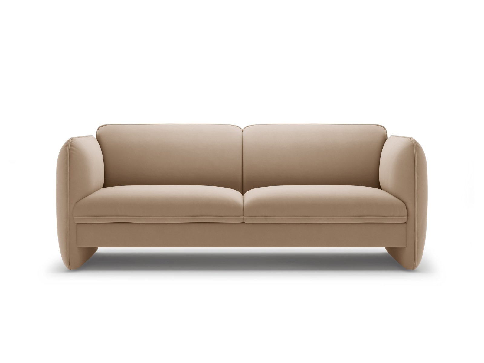 Sofa aus Samt 3-sitzig GEORGIA mandelbeige