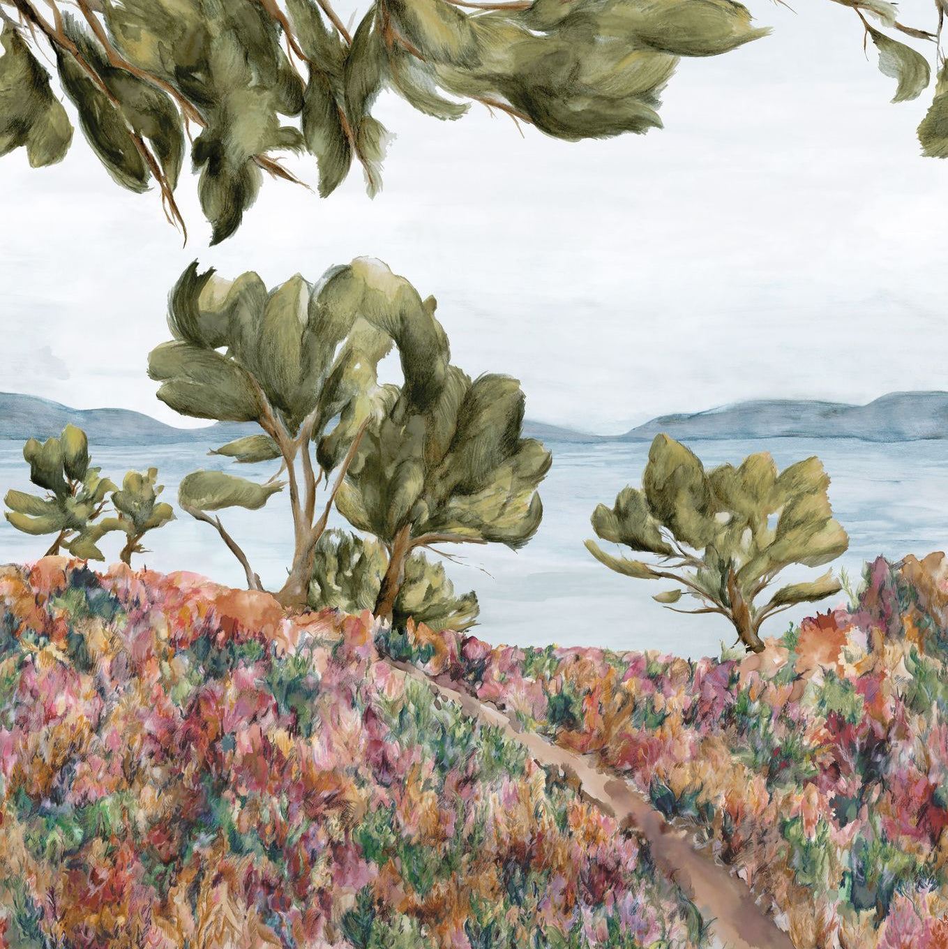 Wandbild mit Pflanzenlandschaft FELIX - MULTICO mehrfarbig