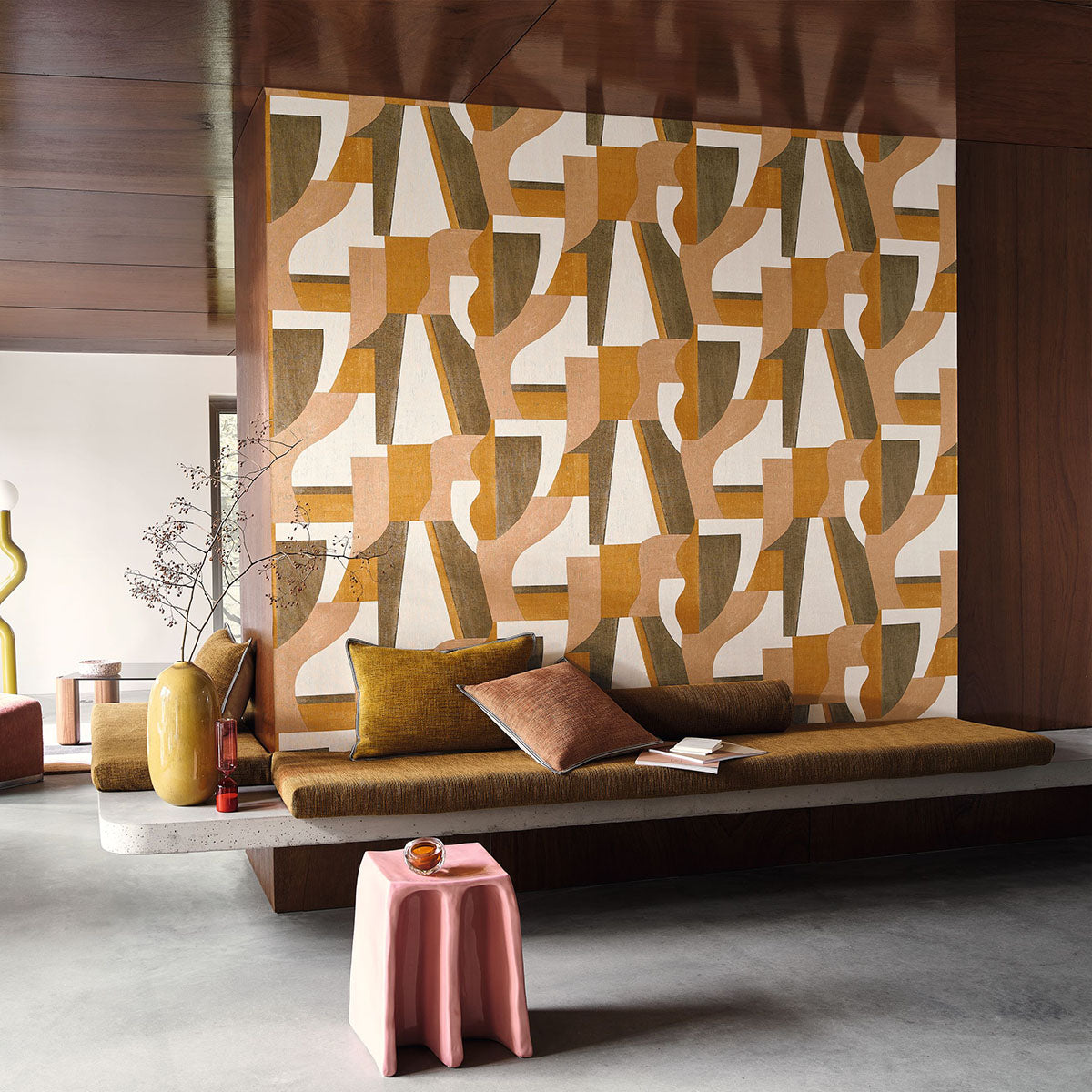 Structural wallpaper with a geometric pattern GINO - MARINE navy blue