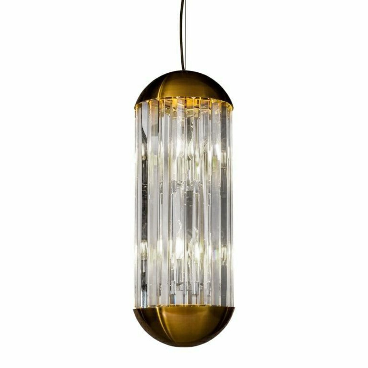 Pendelleuchte SILA aus Kristall mit braunem Finish