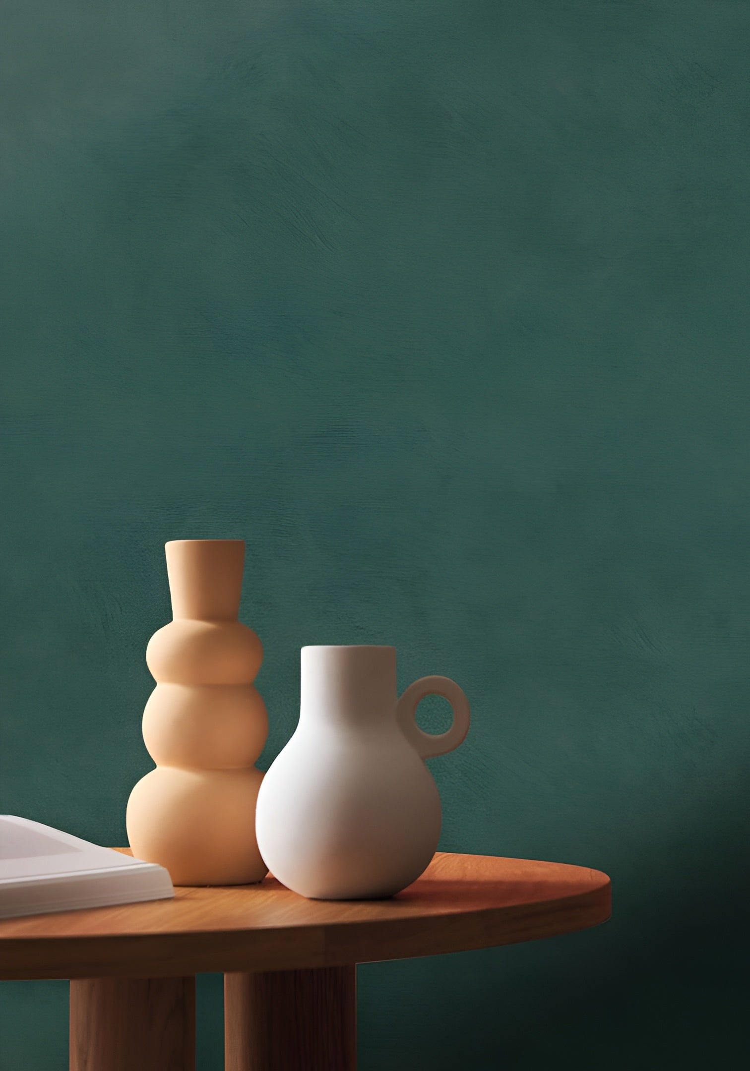 Structural wallpaper imitating canvas ARGILE - DARK GREEN English green