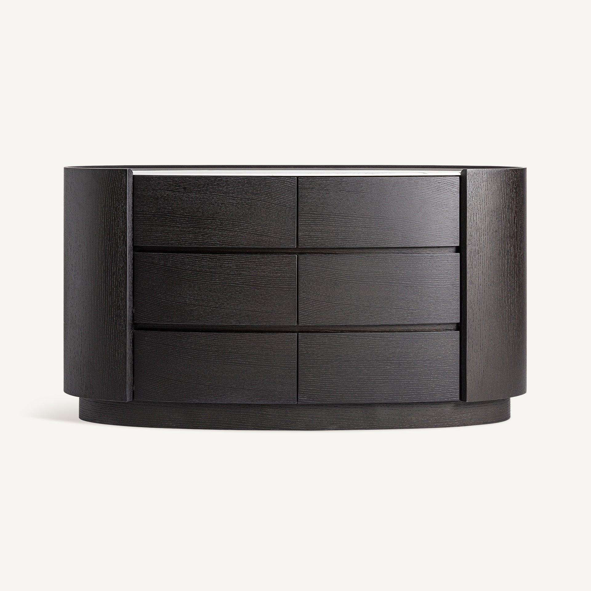 ISOLA Chest of Drawers Black Oak Veneer with White Top