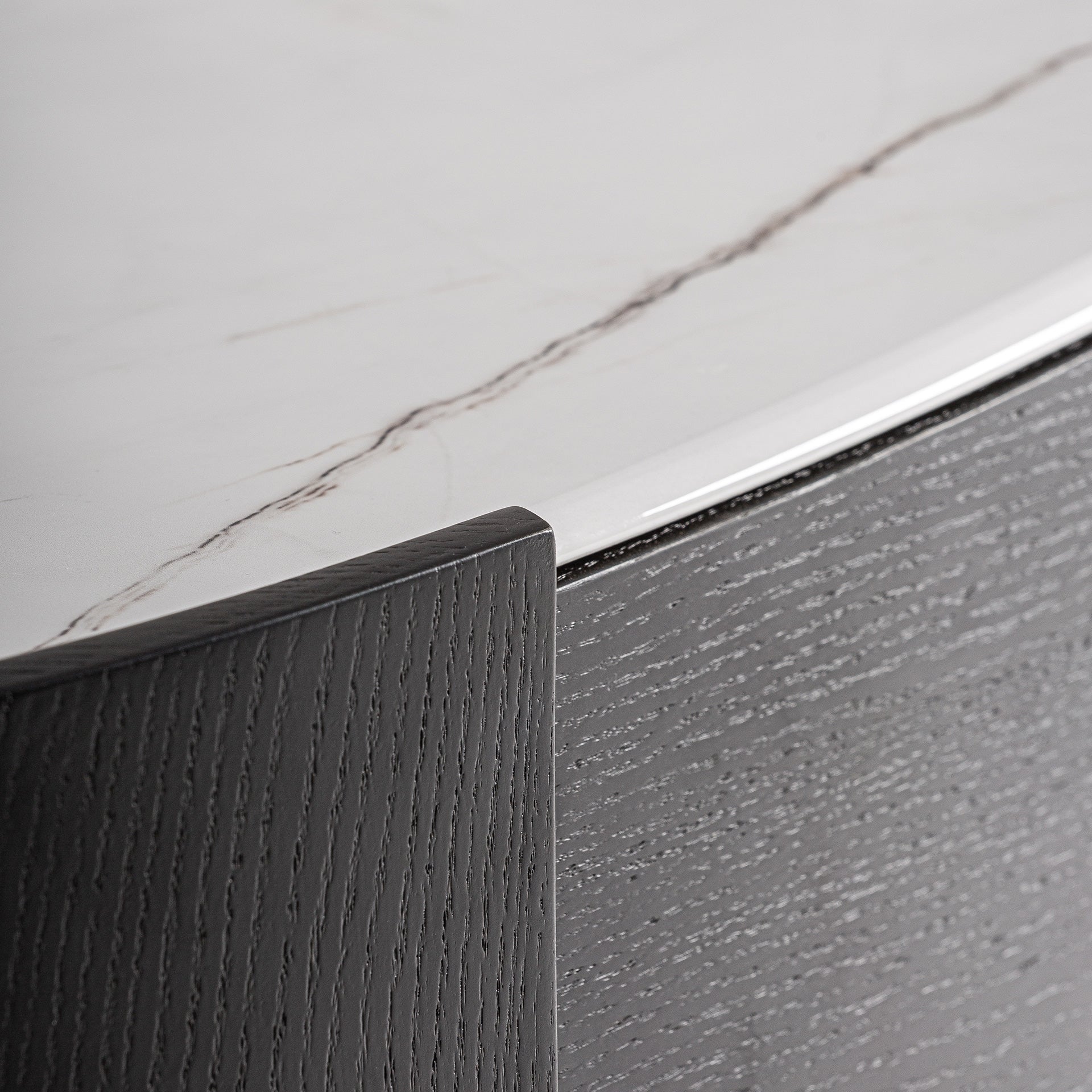 ISOLA Chest of Drawers Black Oak Veneer with White Top