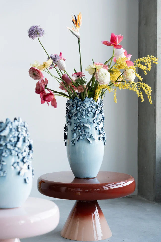 RICI red coffee table with orange