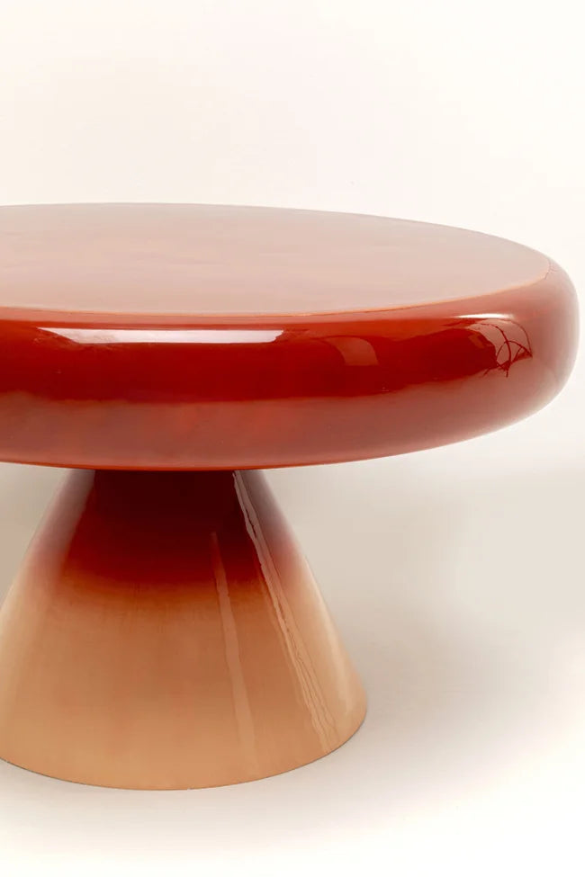 RICI red coffee table with orange