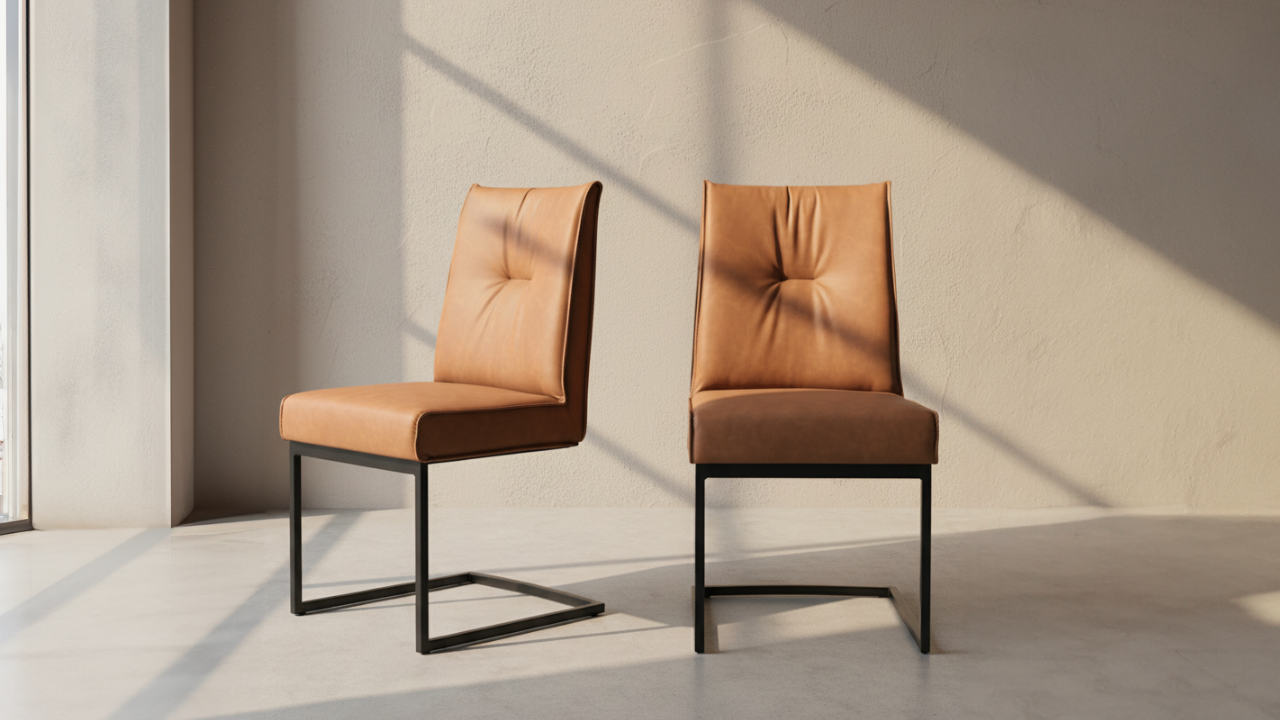 Chair ROMY brown seat with black base