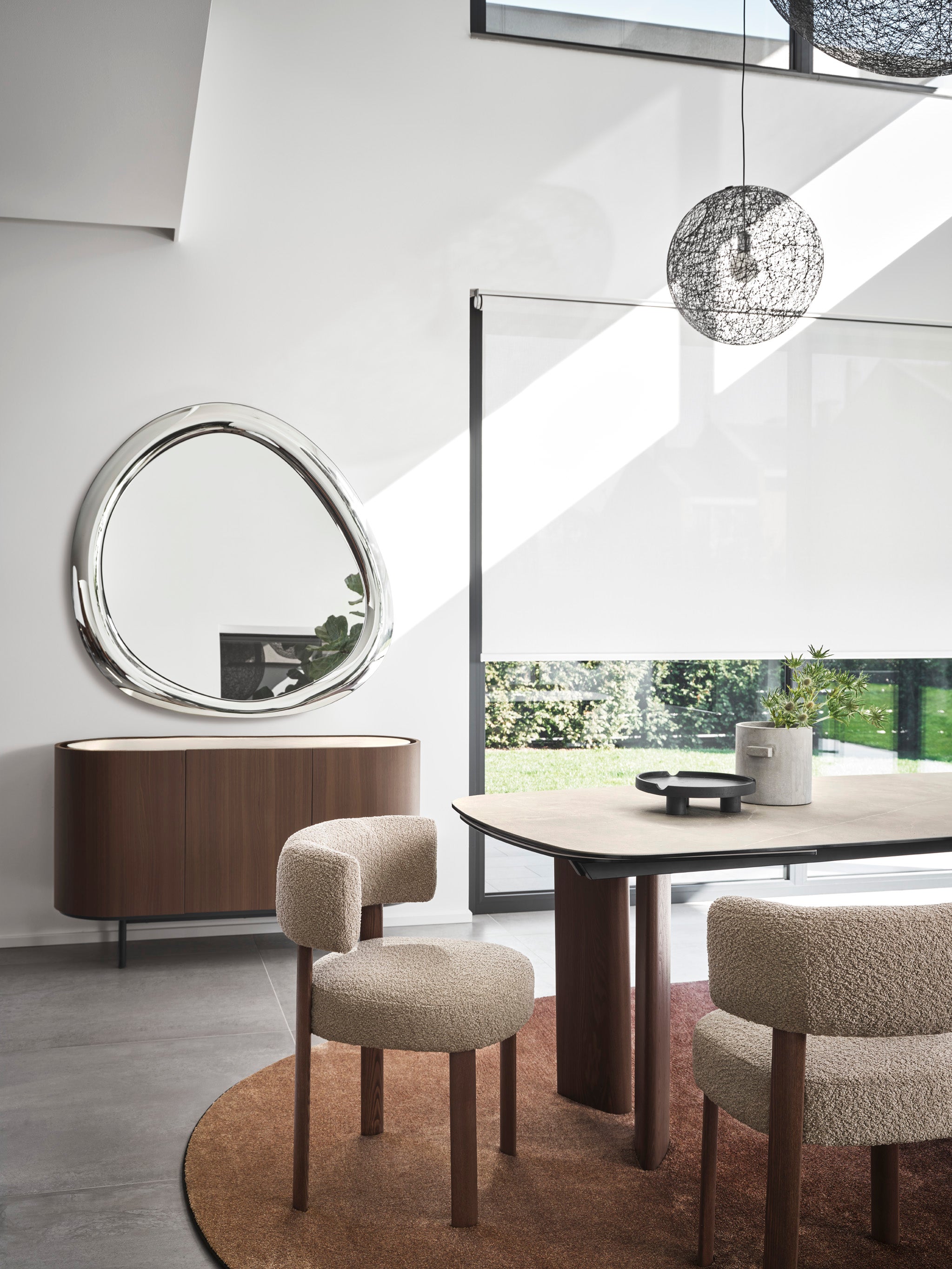 Ovaler Spiegel AURA braunes Glas