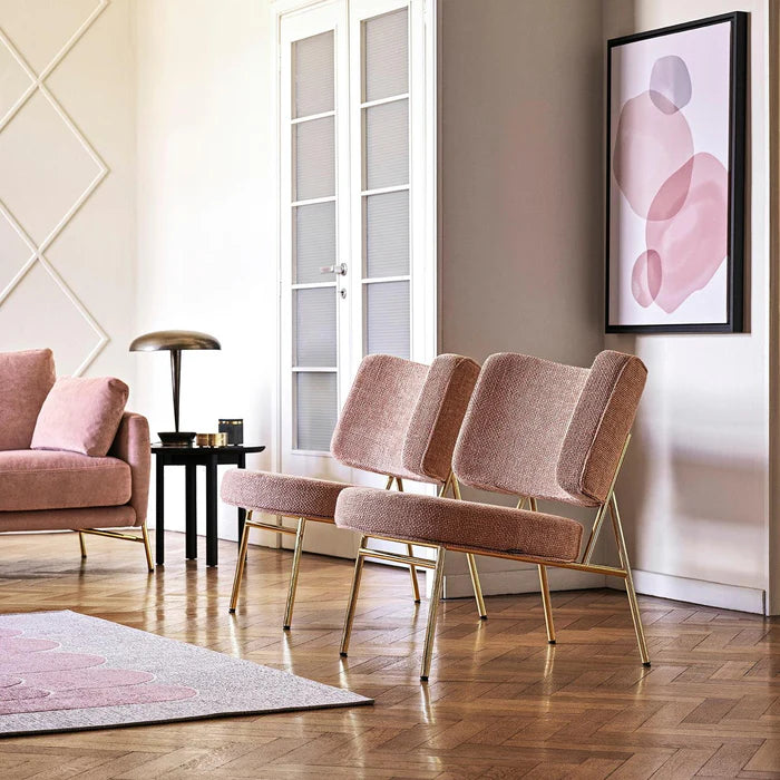 Sessel COCO gepolstert mit schwarzem Gestell