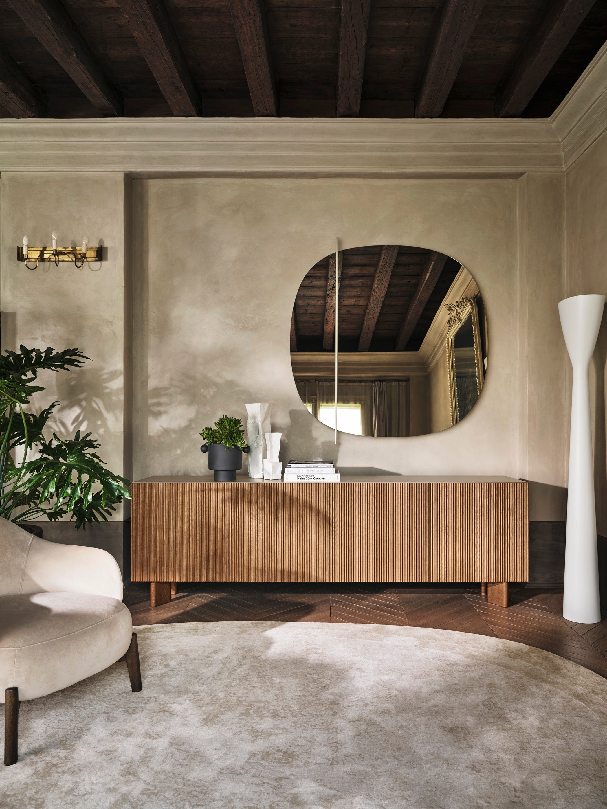 Ovaler Teppich BEAN cremefarben