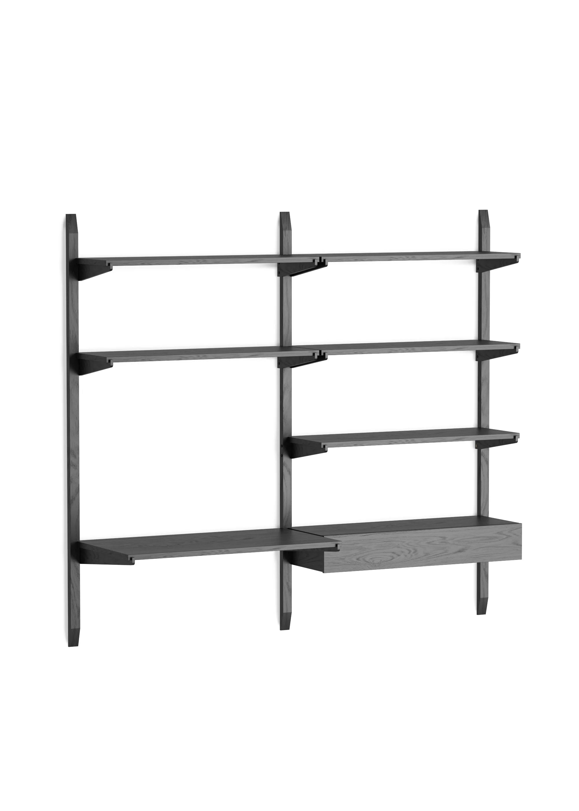 NOKI shelf system black oak wood