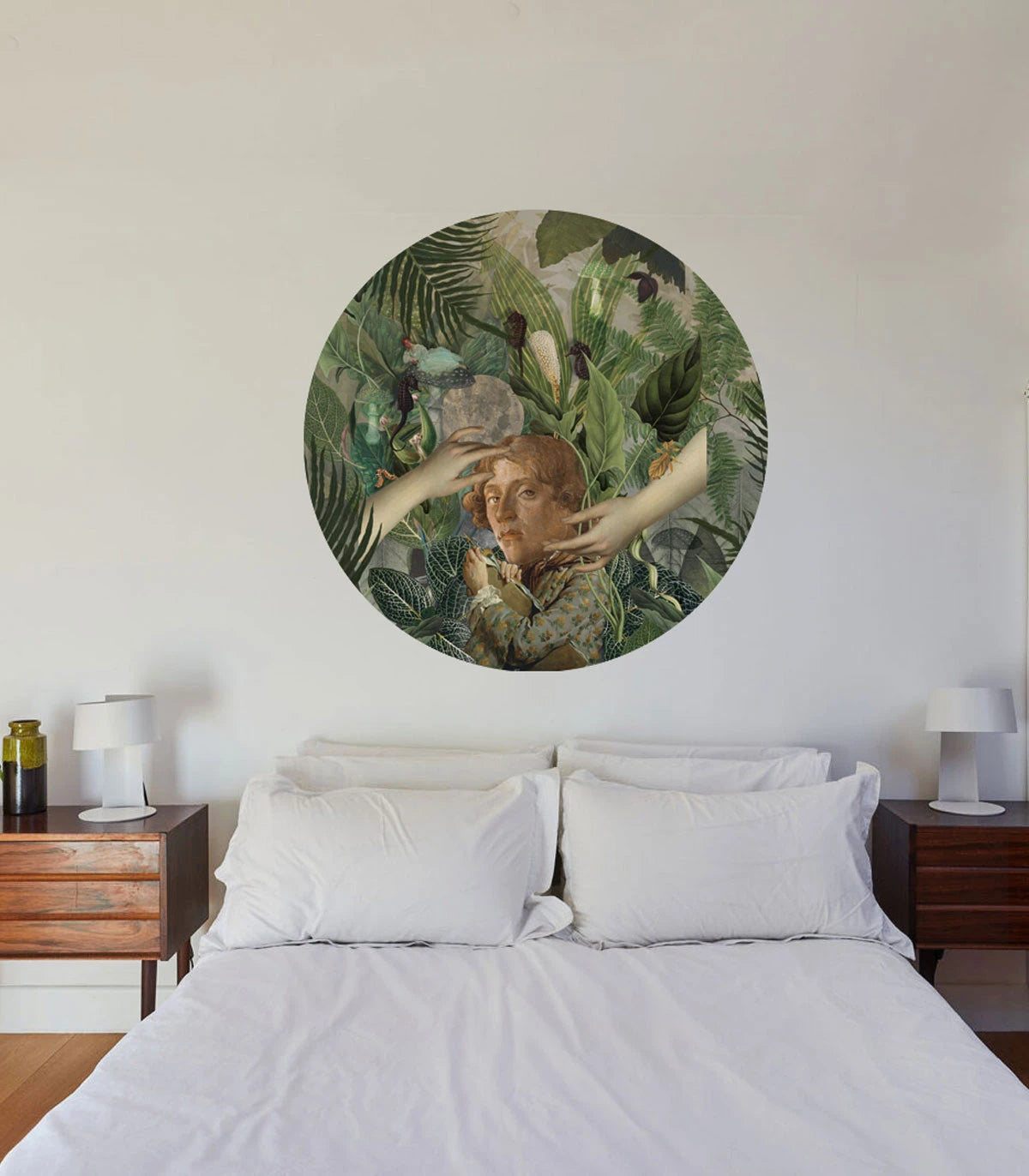 Mural w kształcie koła DOTS - GREEN MAN zielony