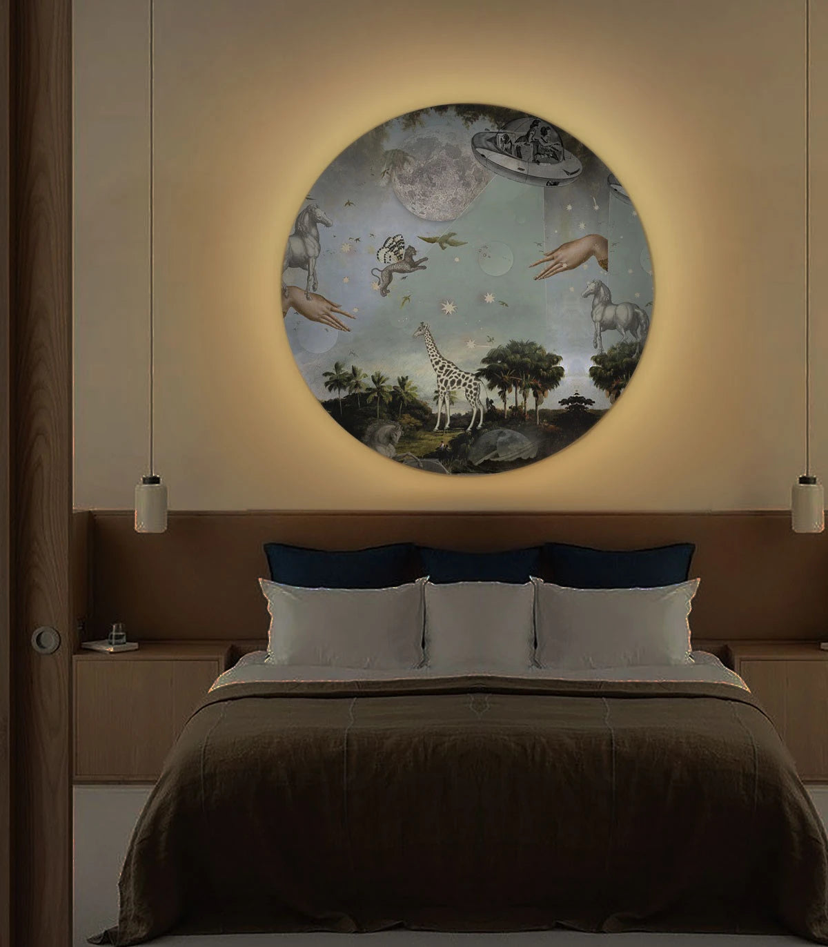 DOTS LIGHTING Wall Lamp - STARDUST SAFARI Dark Green with Blue