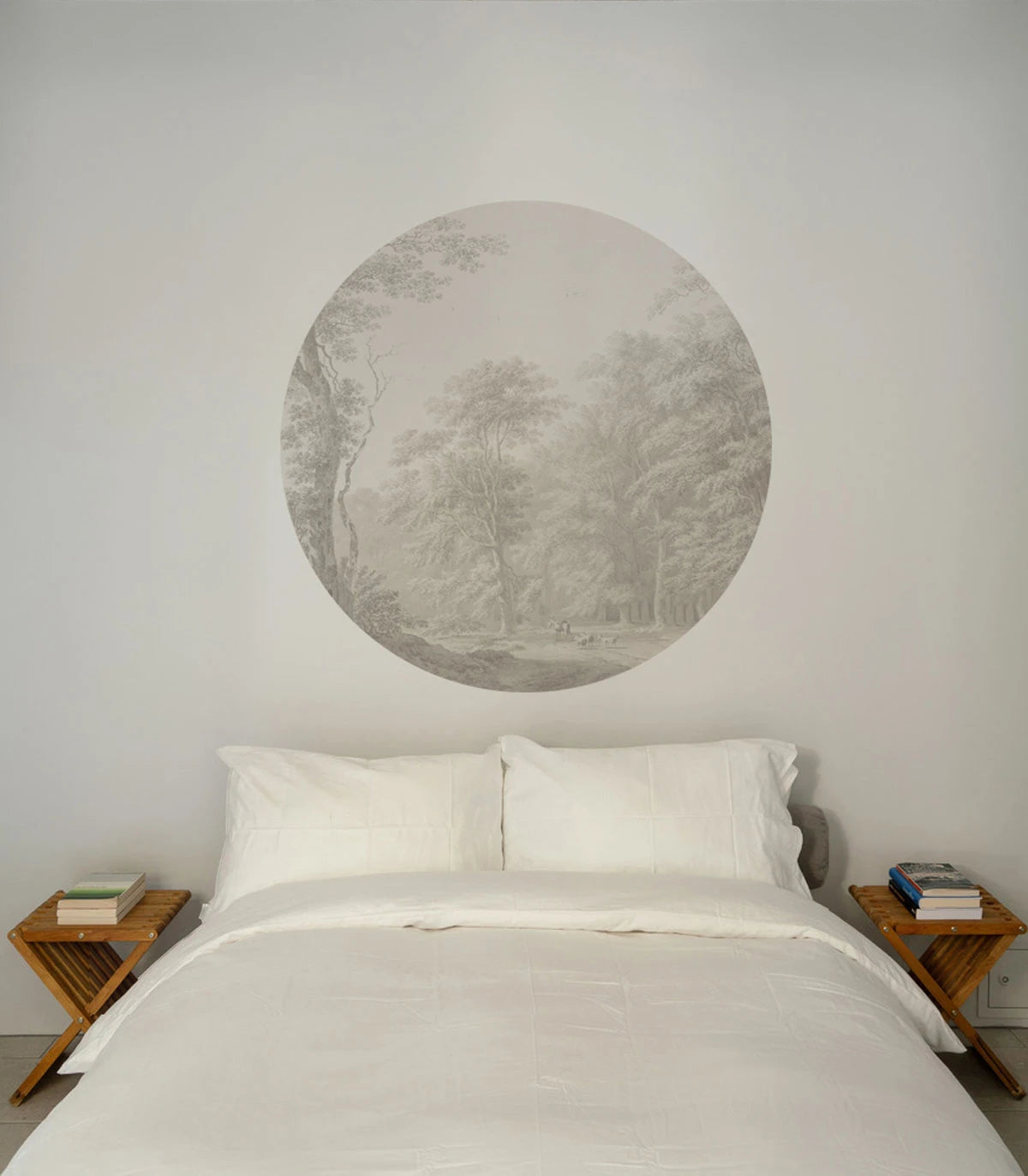 Circle-shaped Mural DOTS - WATERCOLOR GROVE beige