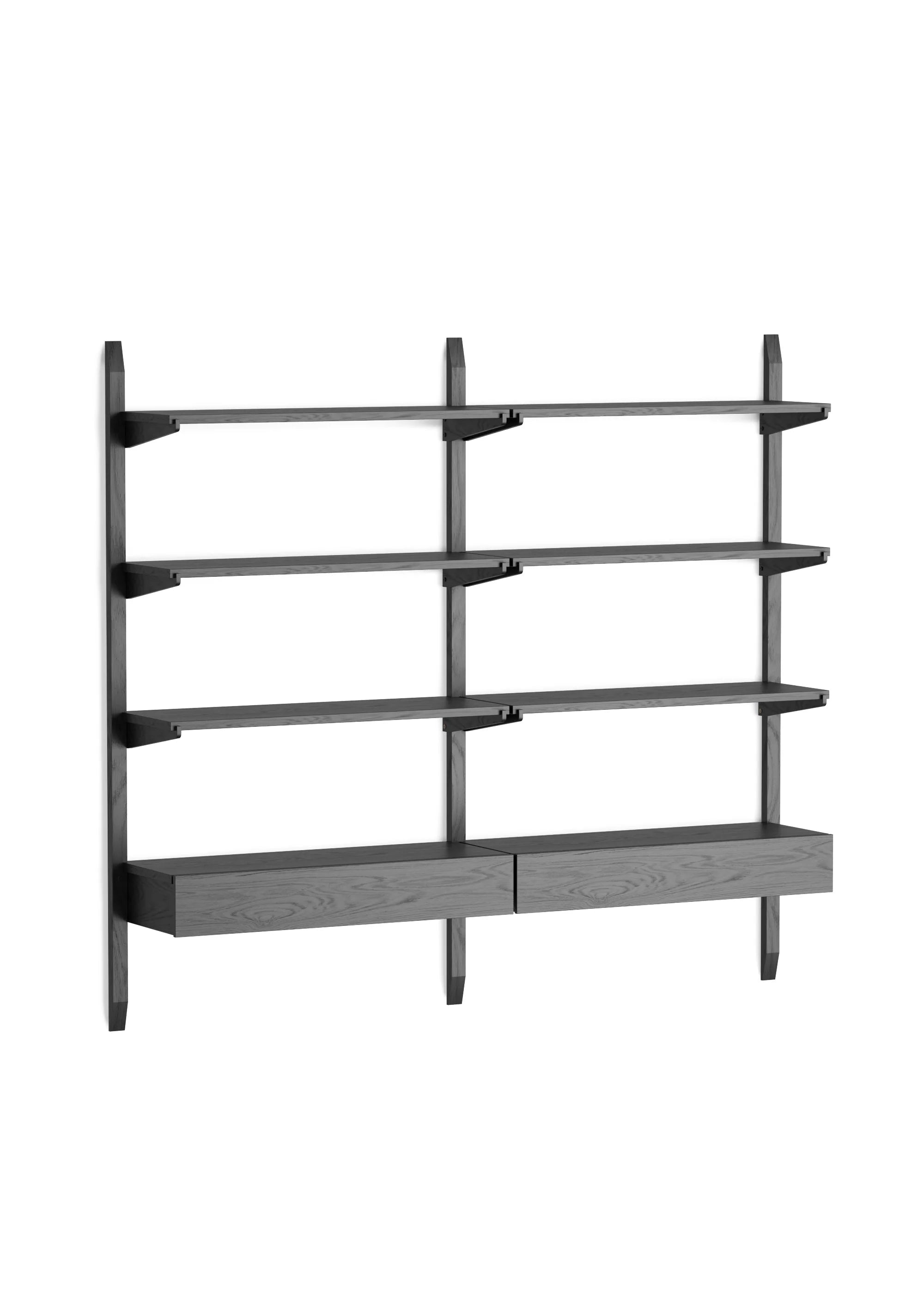 NOKI shelf system black oak wood