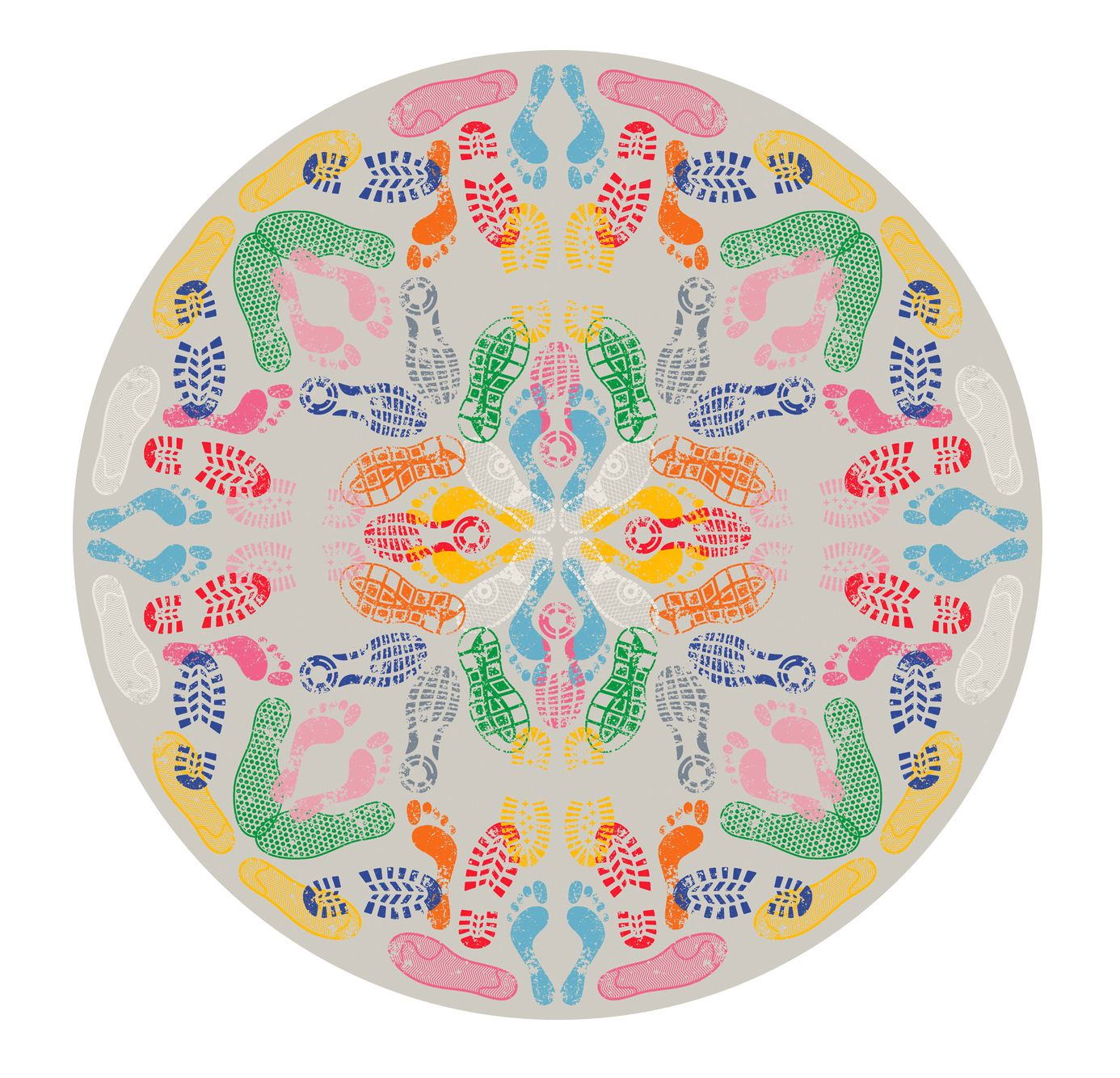 Dywan okrągły LET'S DANCE beżowy Qeeboo    Eye on Design