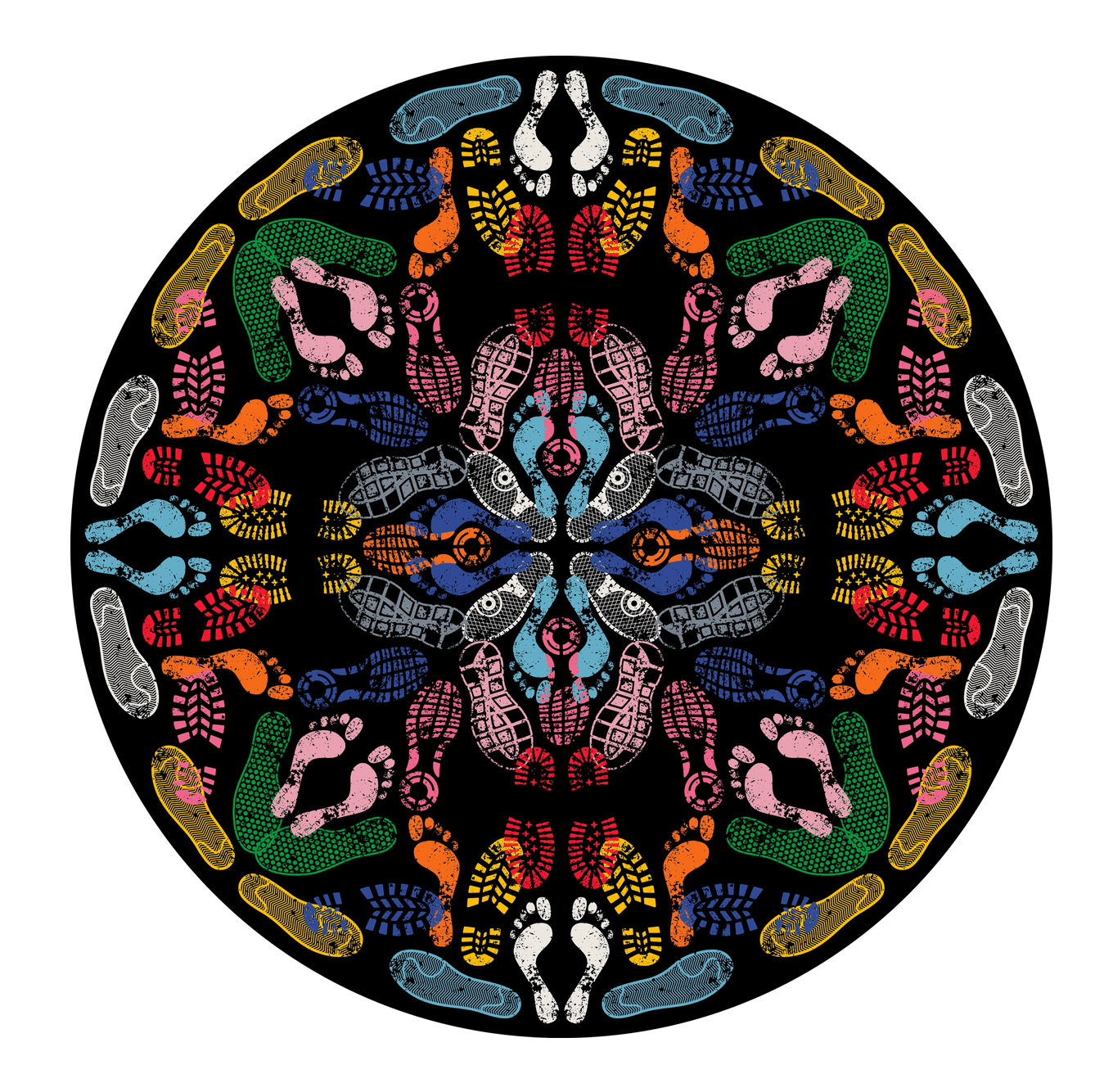 Dywan okrągły LET'S DANCE czarny Qeeboo    Eye on Design