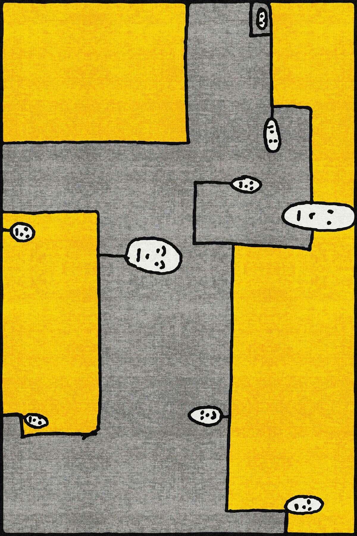 Dywan prostokątny DOG żółty Qeeboo    Eye on Design