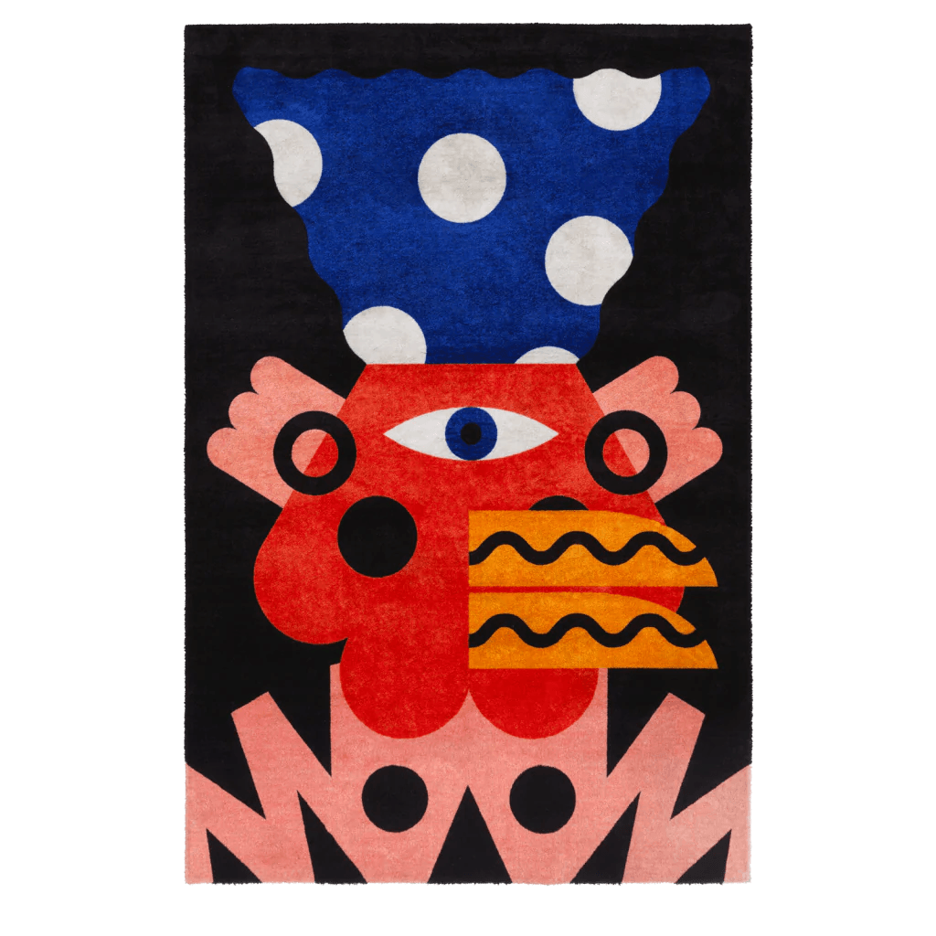 Dywan prostokątny MONSTER czarny Qeeboo    Eye on Design