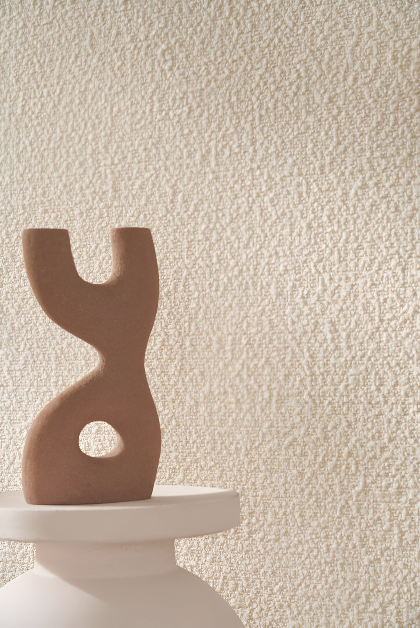 Textilstruktur Tapete Boucle ETREINTE - CREME kremfarben