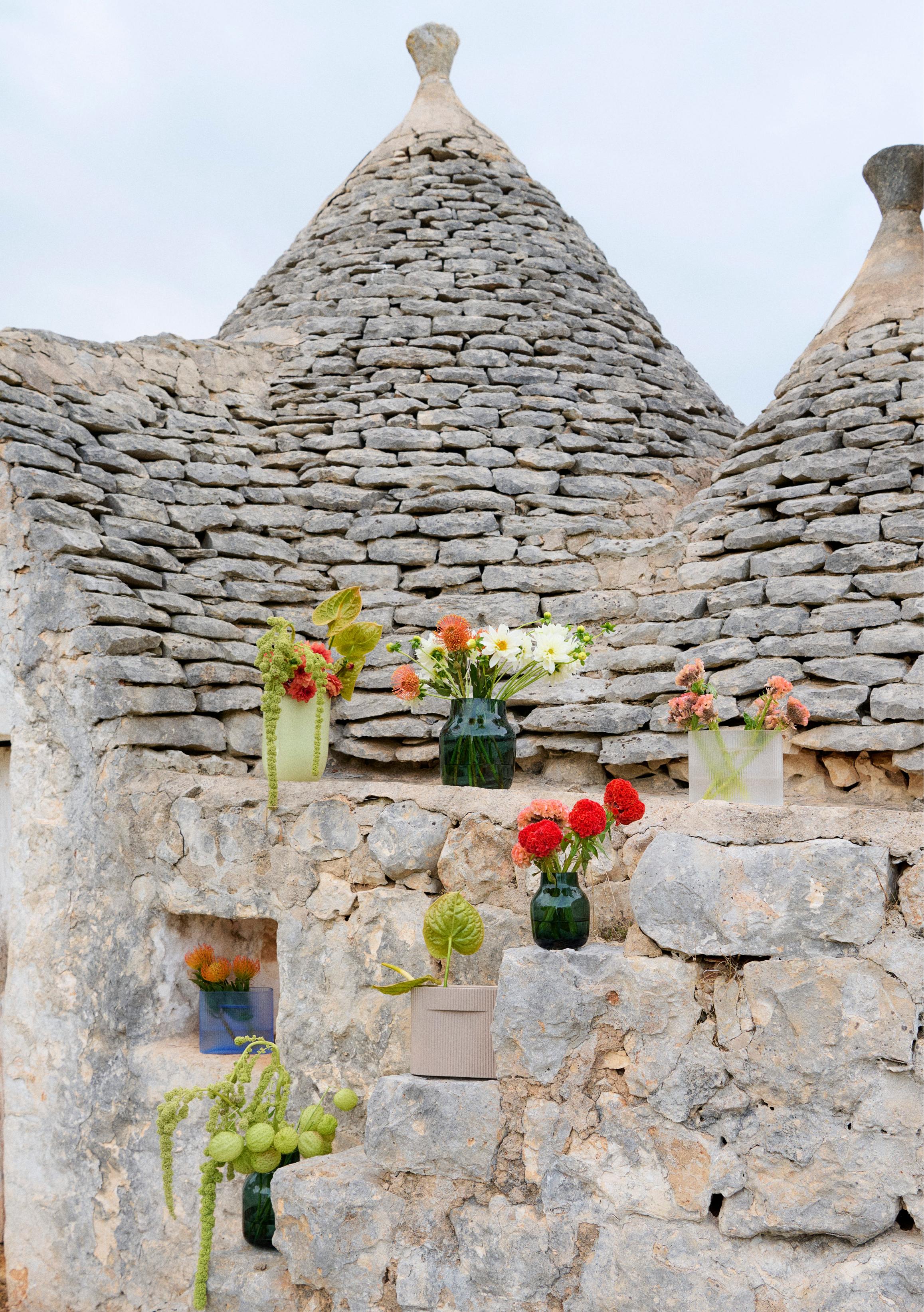 Vase aus Keramik RIDGE beige