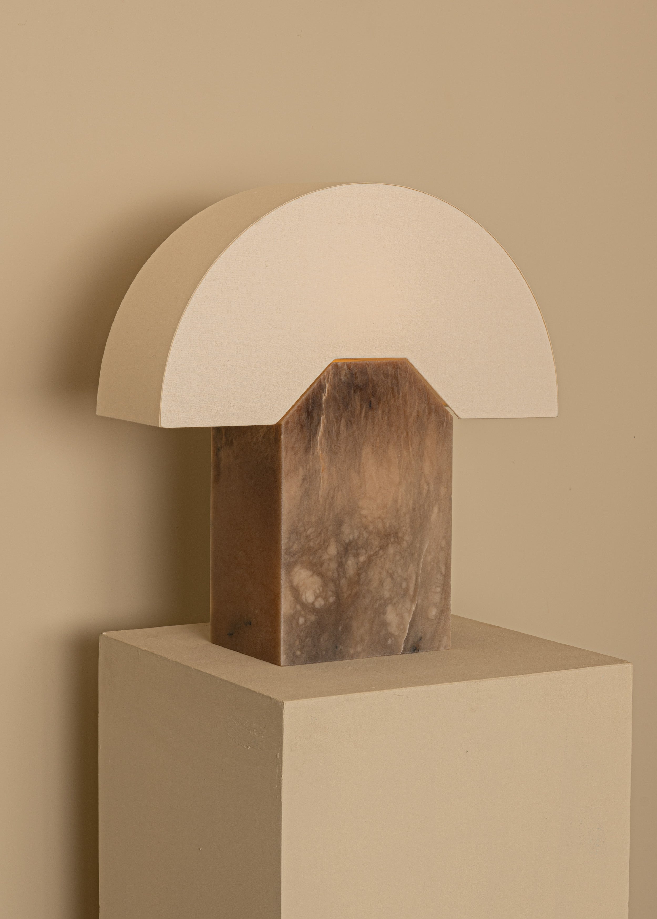 EDNA Table Lamp Dark Beige Alabaster