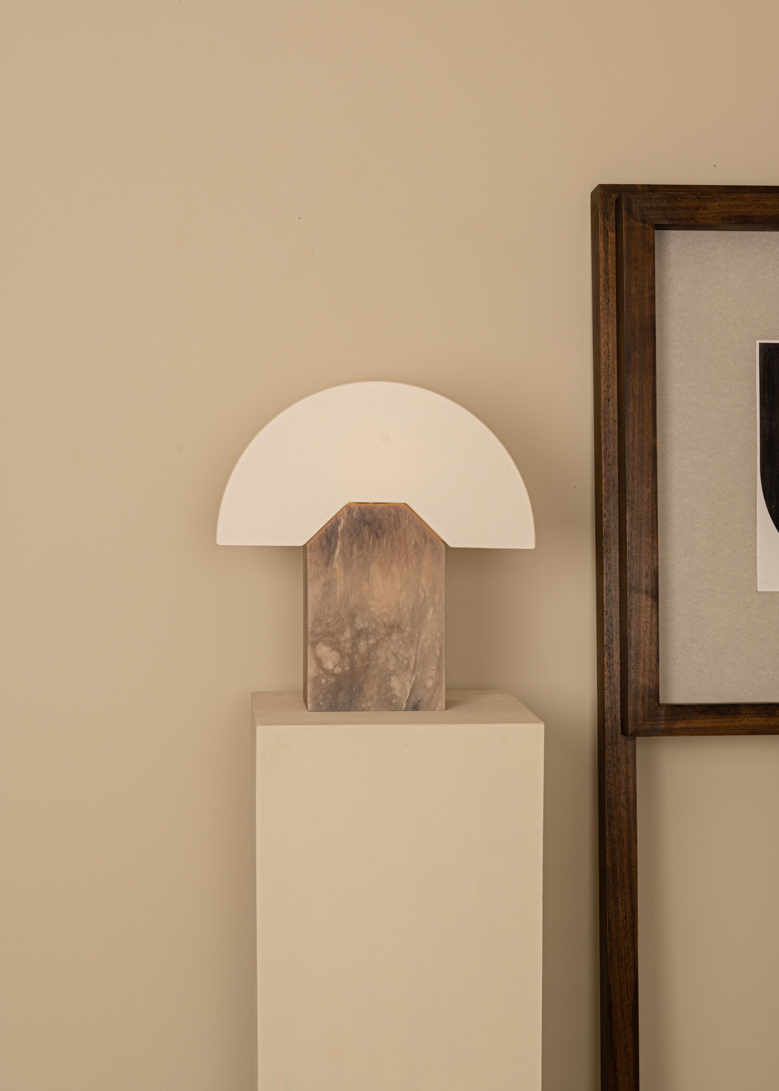 EDNA Table Lamp Dark Beige Alabaster