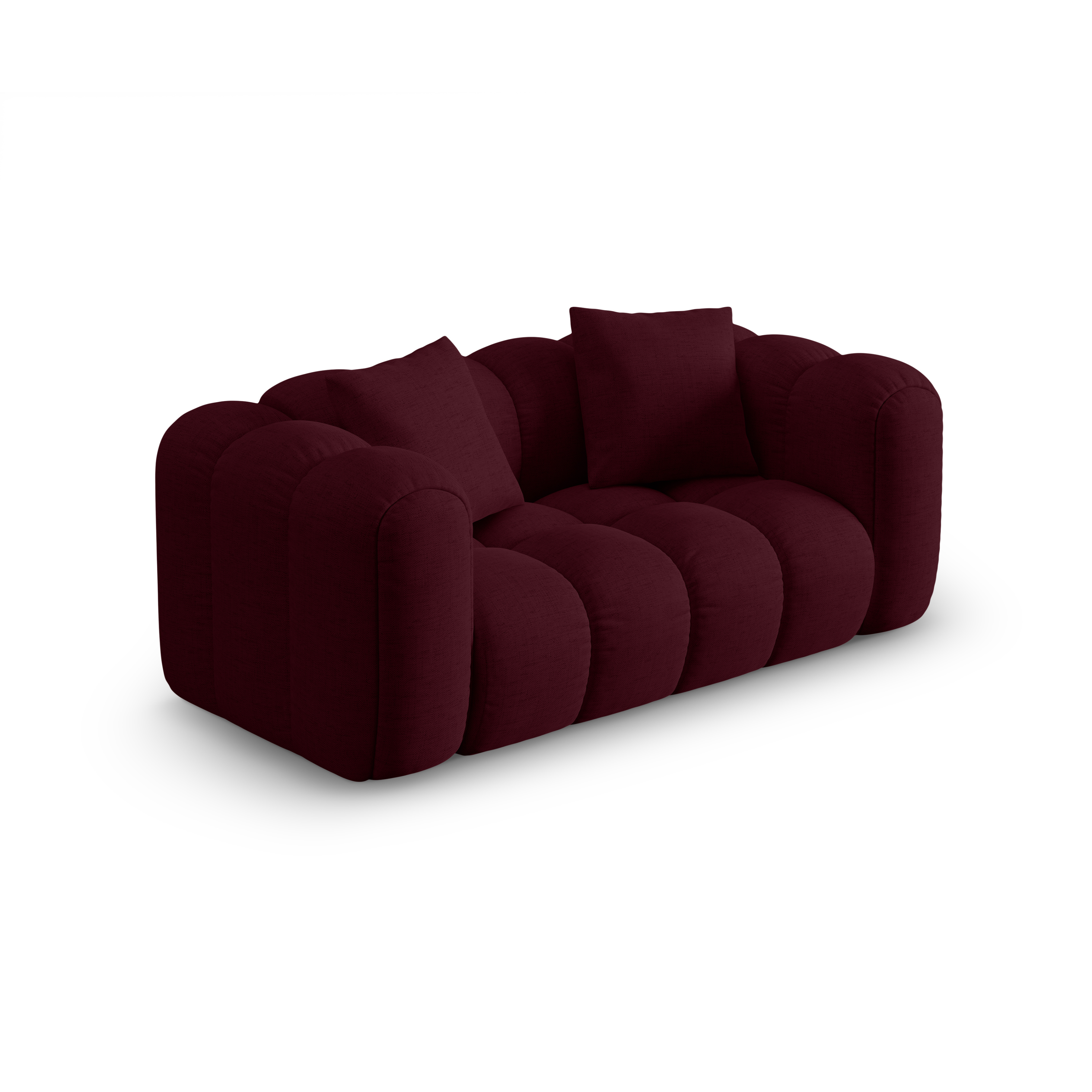 2-seater ASTRO sofa in burgundy chenille
