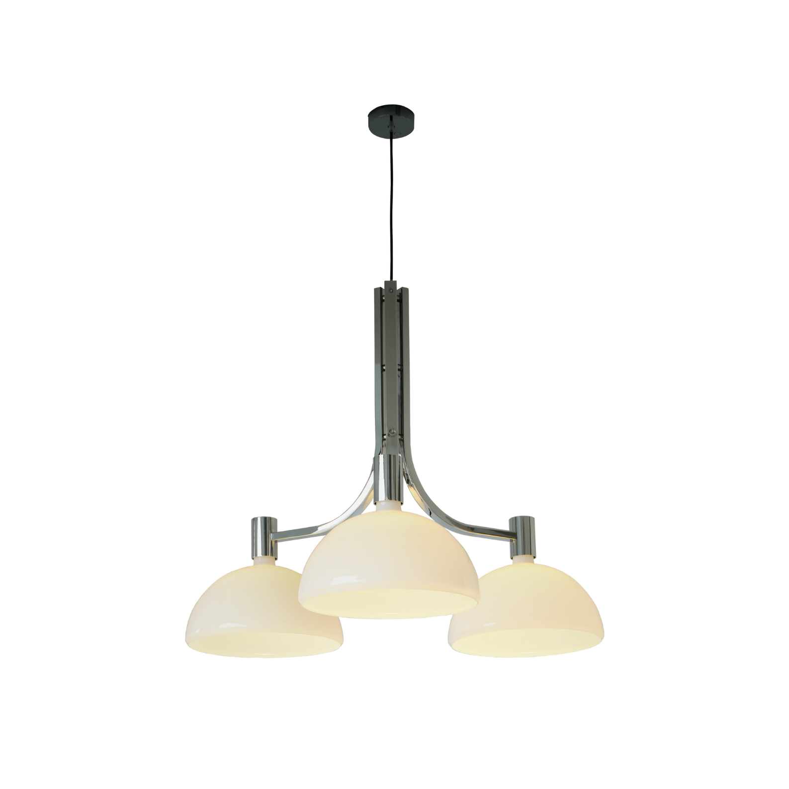 AS43C chandelier chrome with white glass