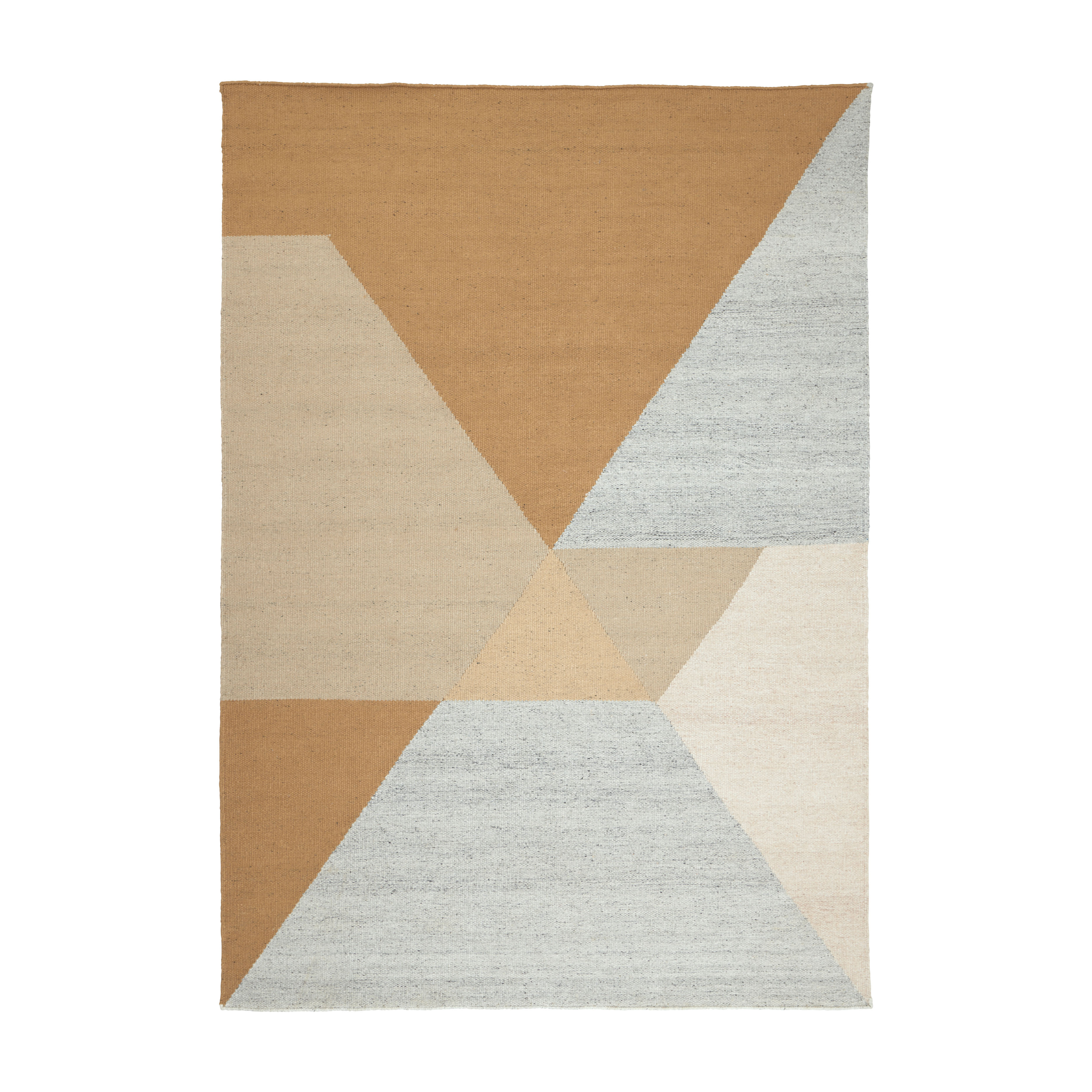 SNEFRID mustard rug with beige