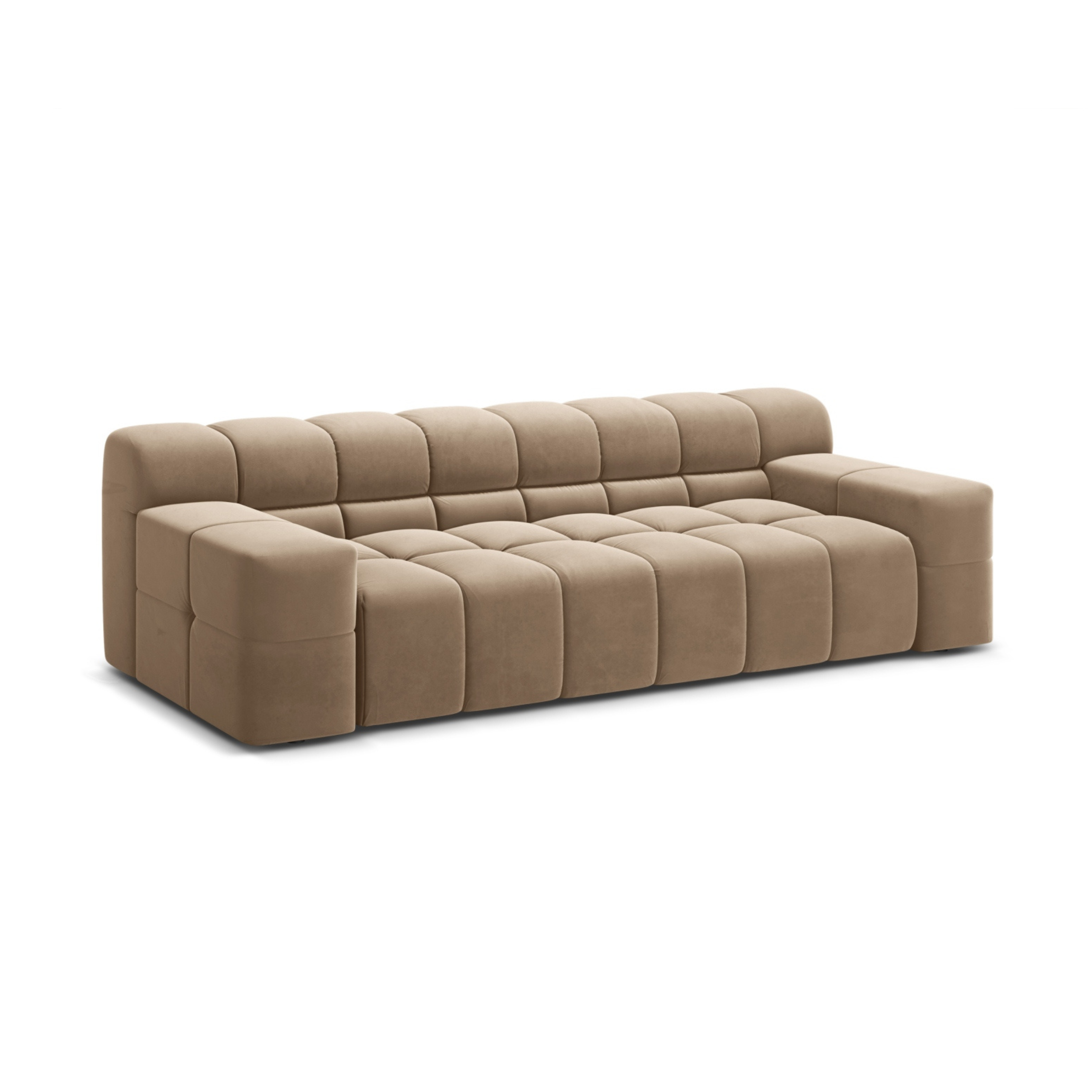 AGAVE beige velvet 3-seater sofa