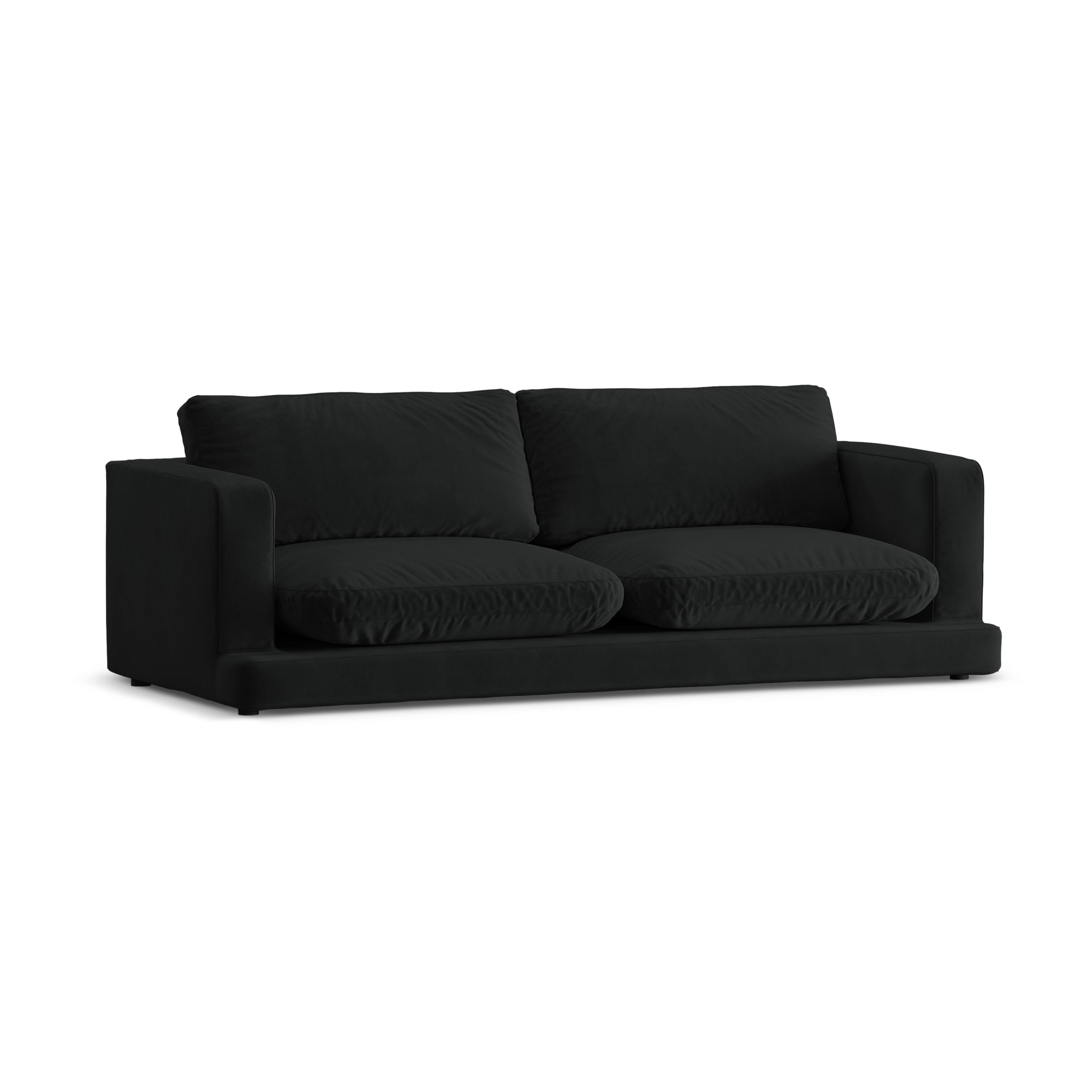 Velvet 3-Seater Sofa DAPHNE Black