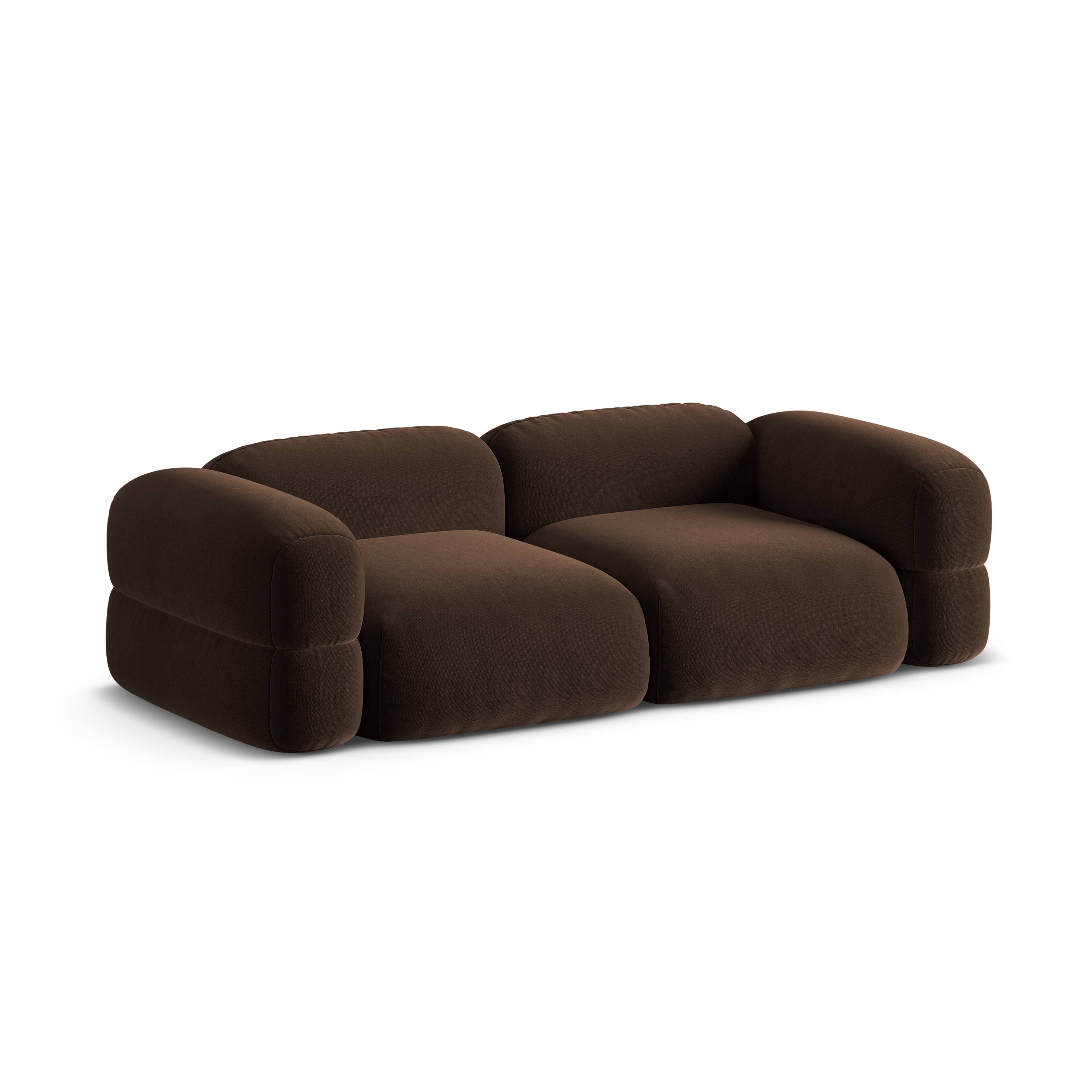 Sofa aus Samt für 4 Personen ROGER schokoladenbraun