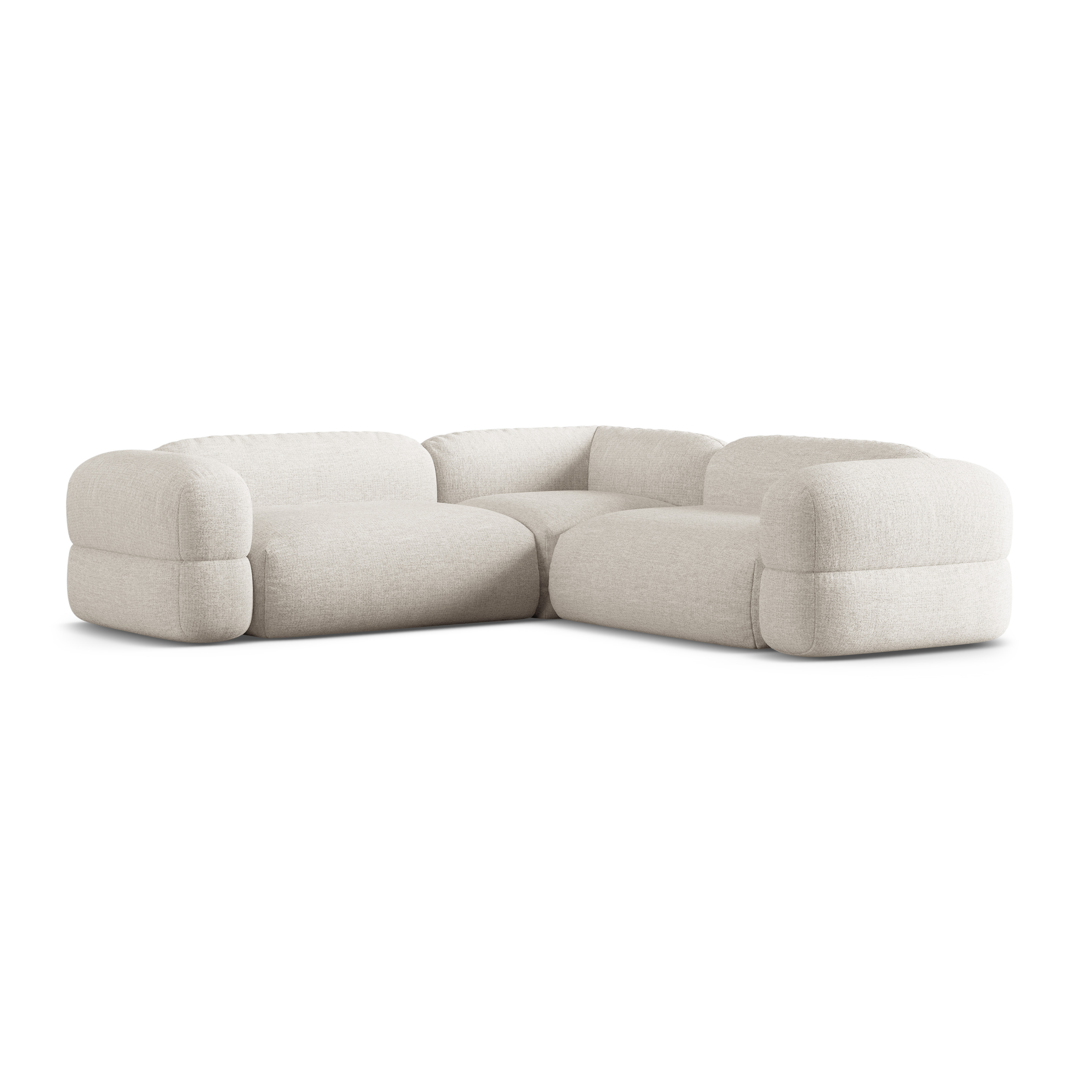 Symmetrische Eckcouch ROGER beige Chenille