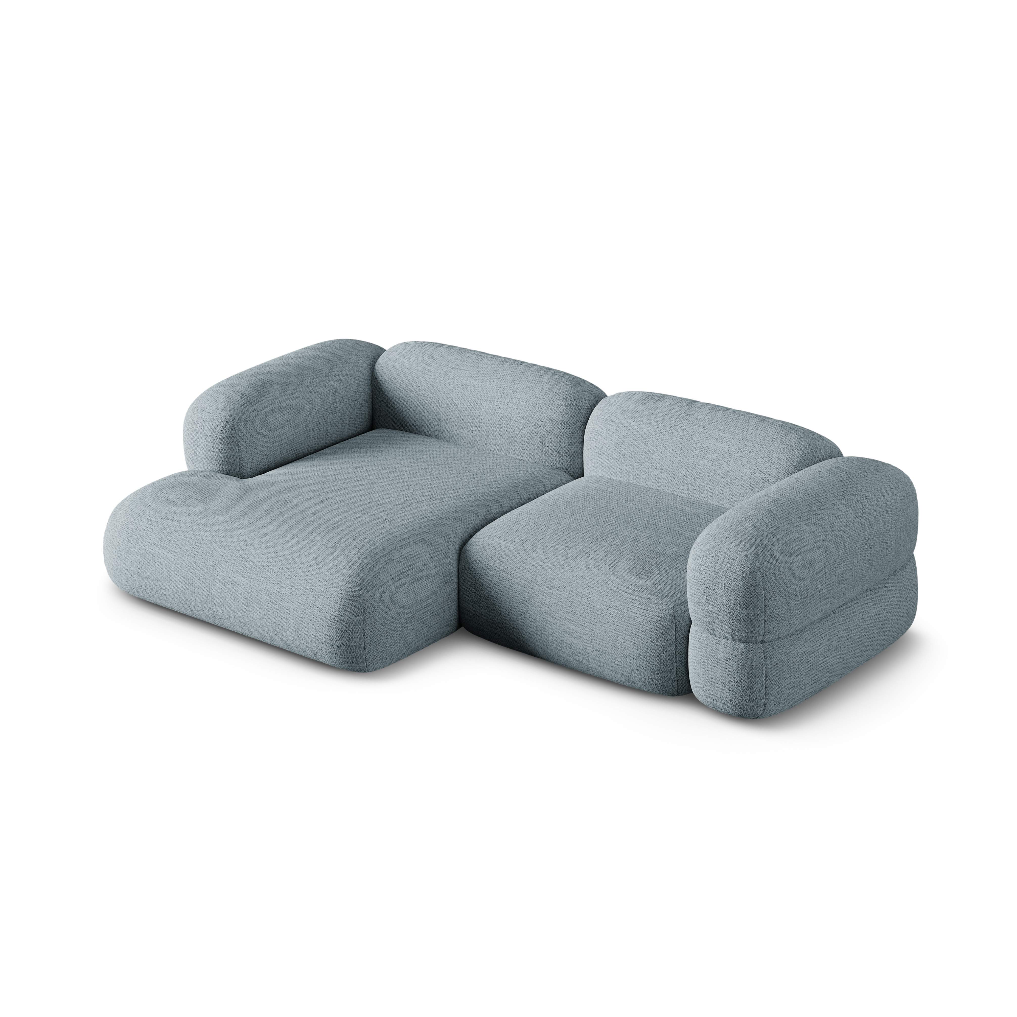 Left-sided corner sofa ROGER blue chenille
