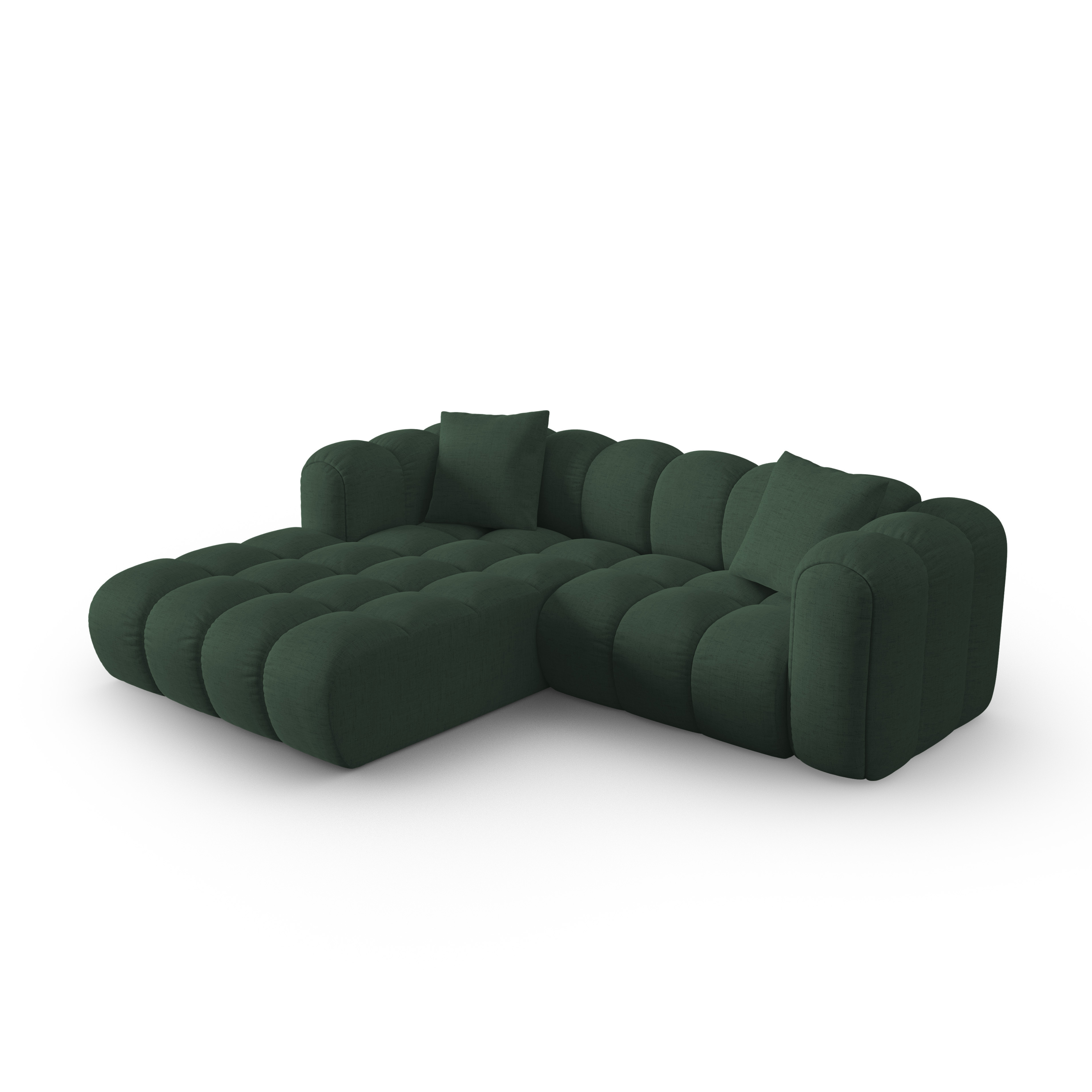 Left-facing 3-seater corner sofa ASTRO sea green chenille