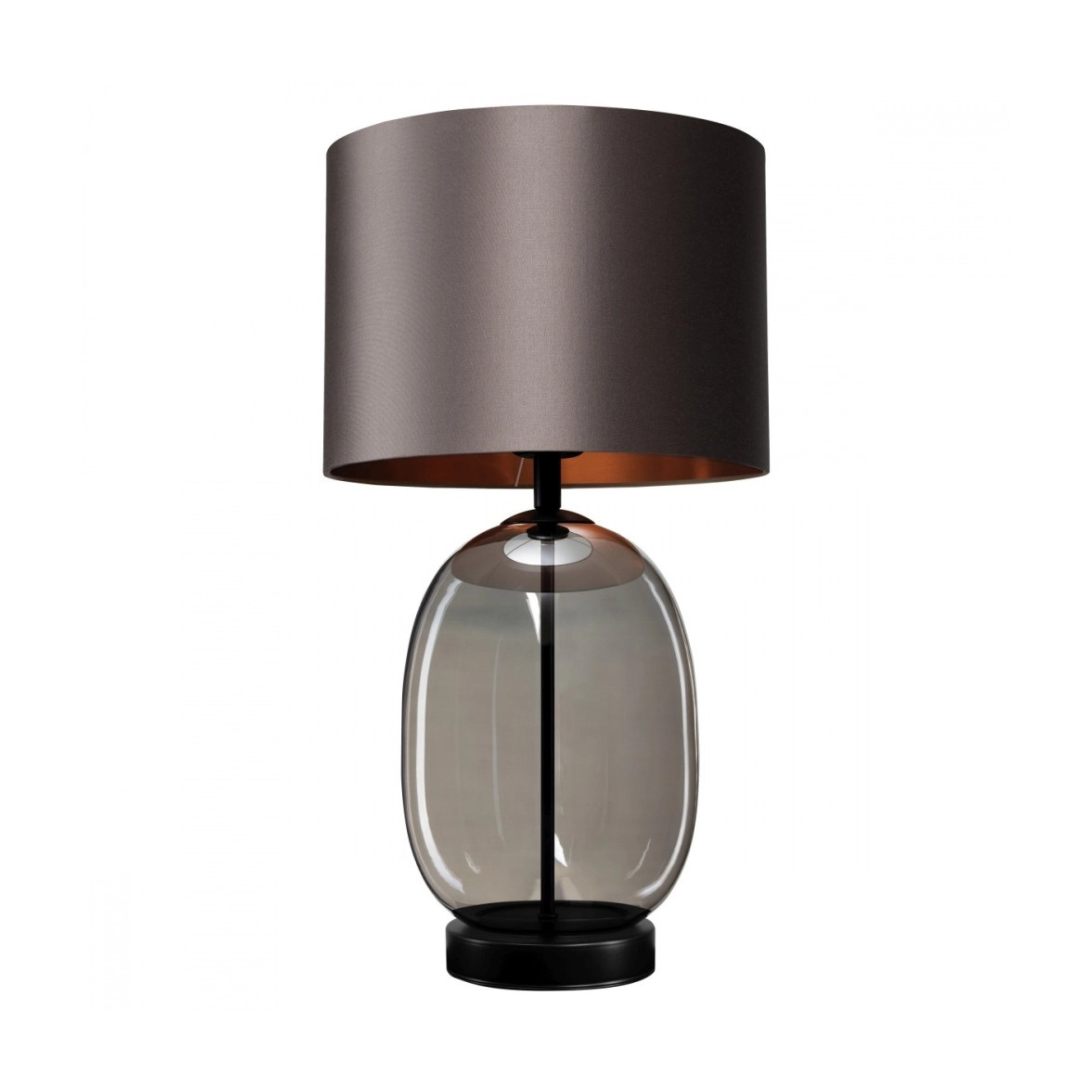 SALVADOR table lamp with smoked glass, graphite shade, and black finish