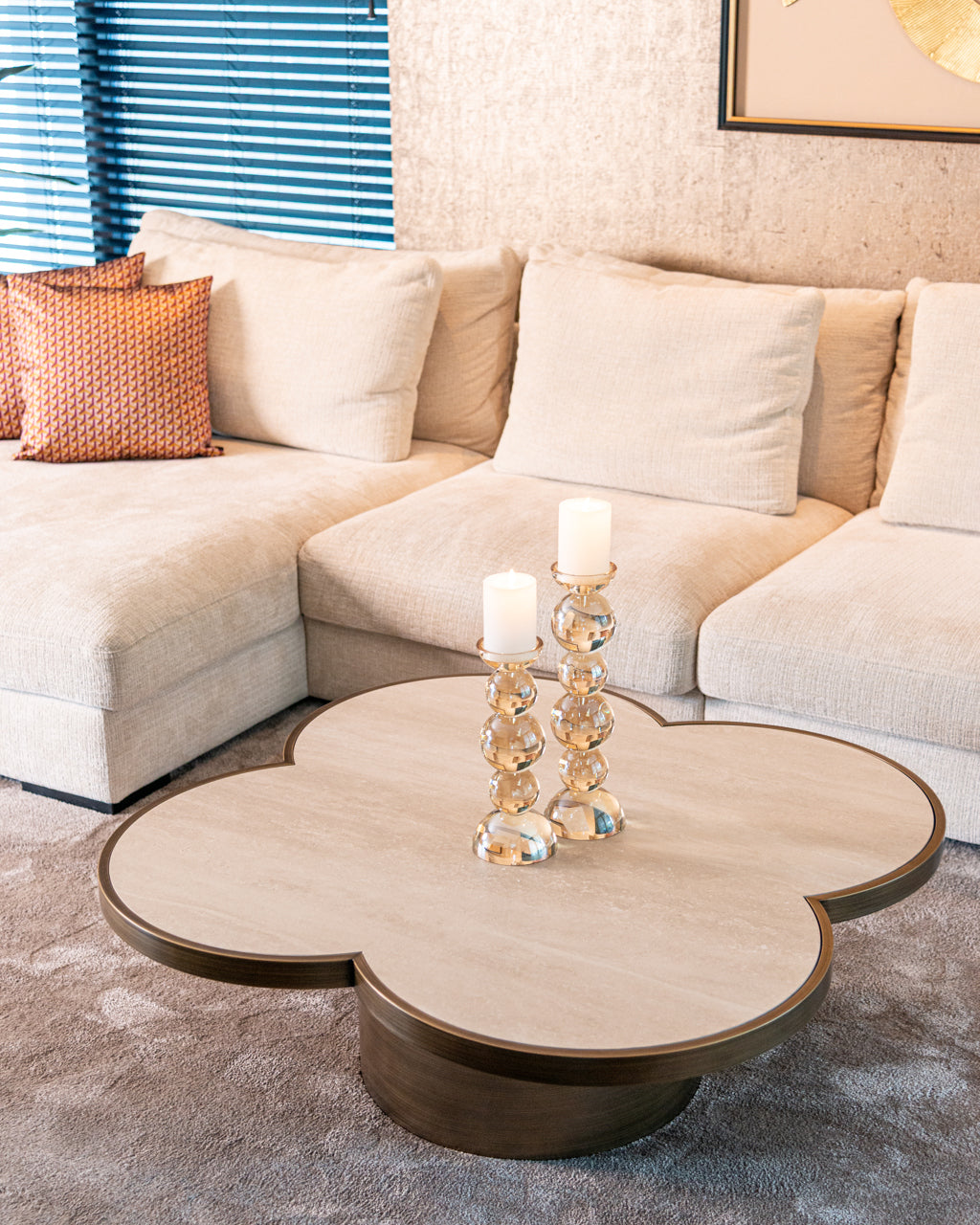 EMIE brown glass candlestick