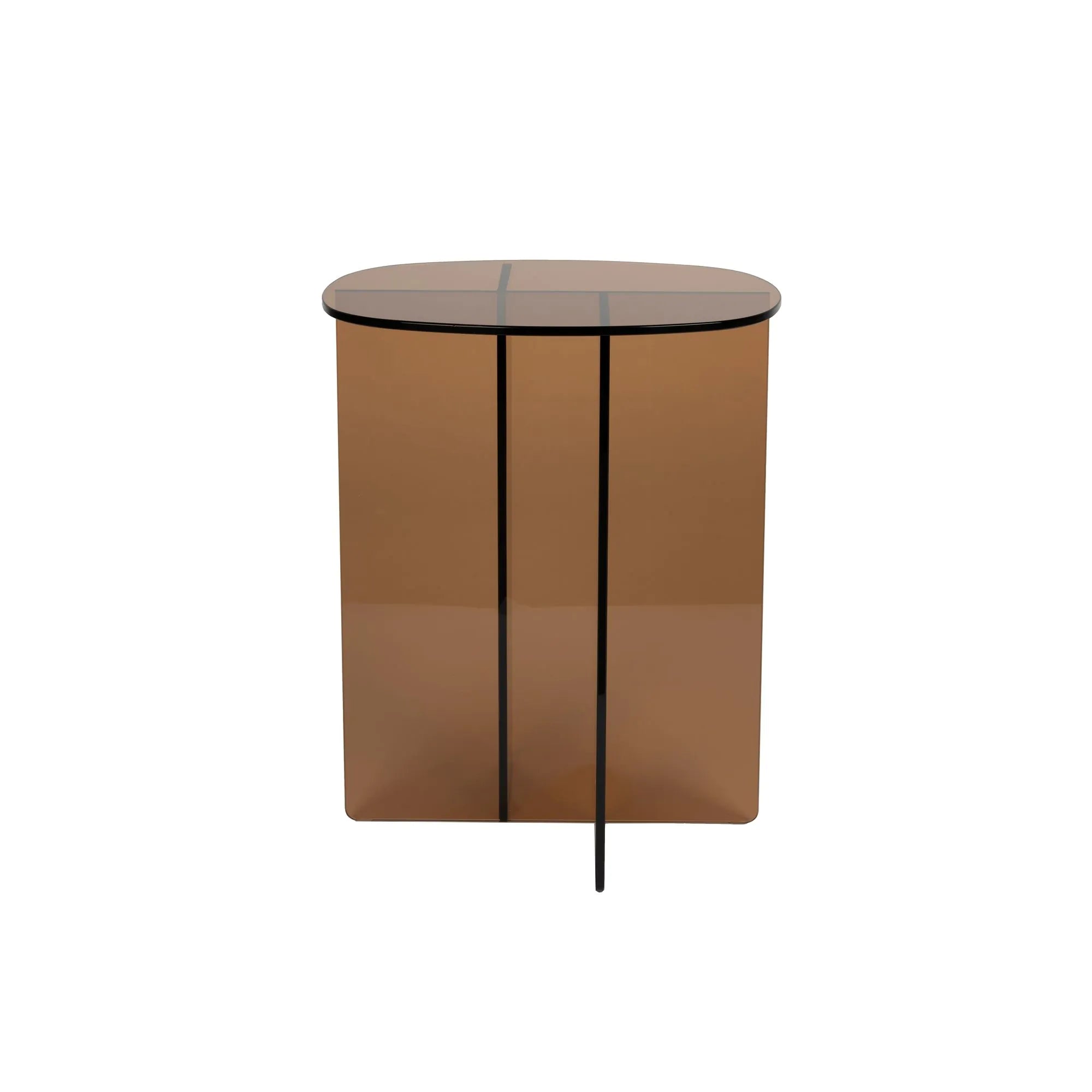 Beistelltisch LINEA mit braunem Glas