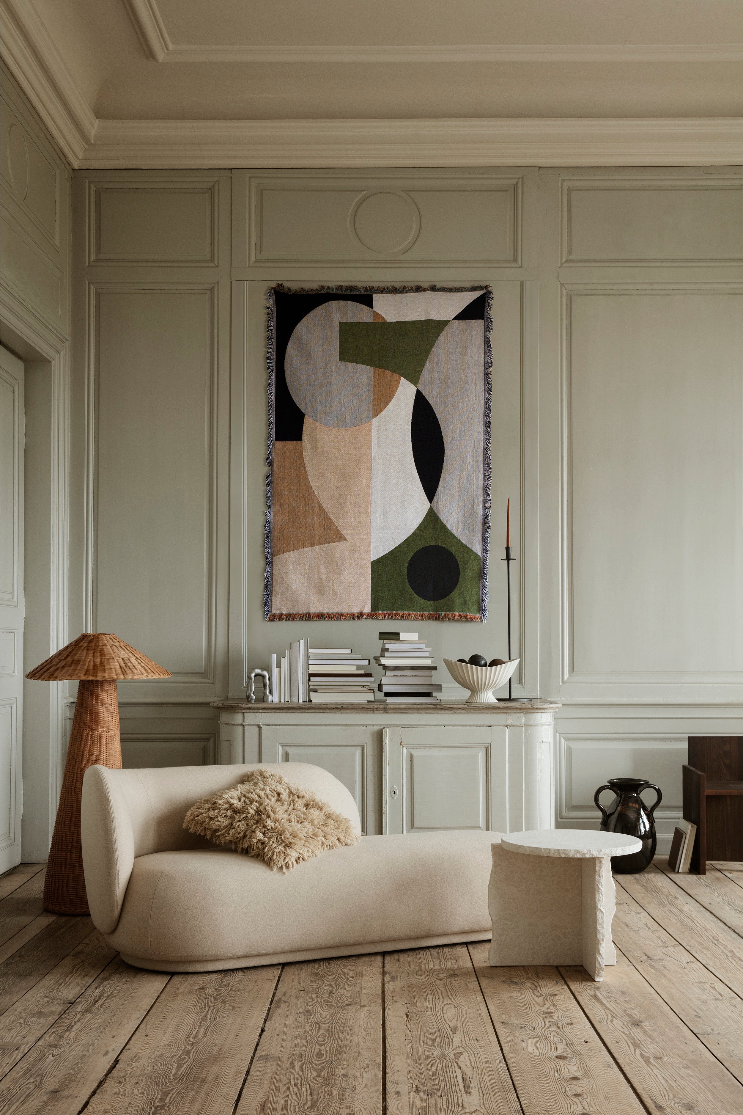 Side table mineral white marble