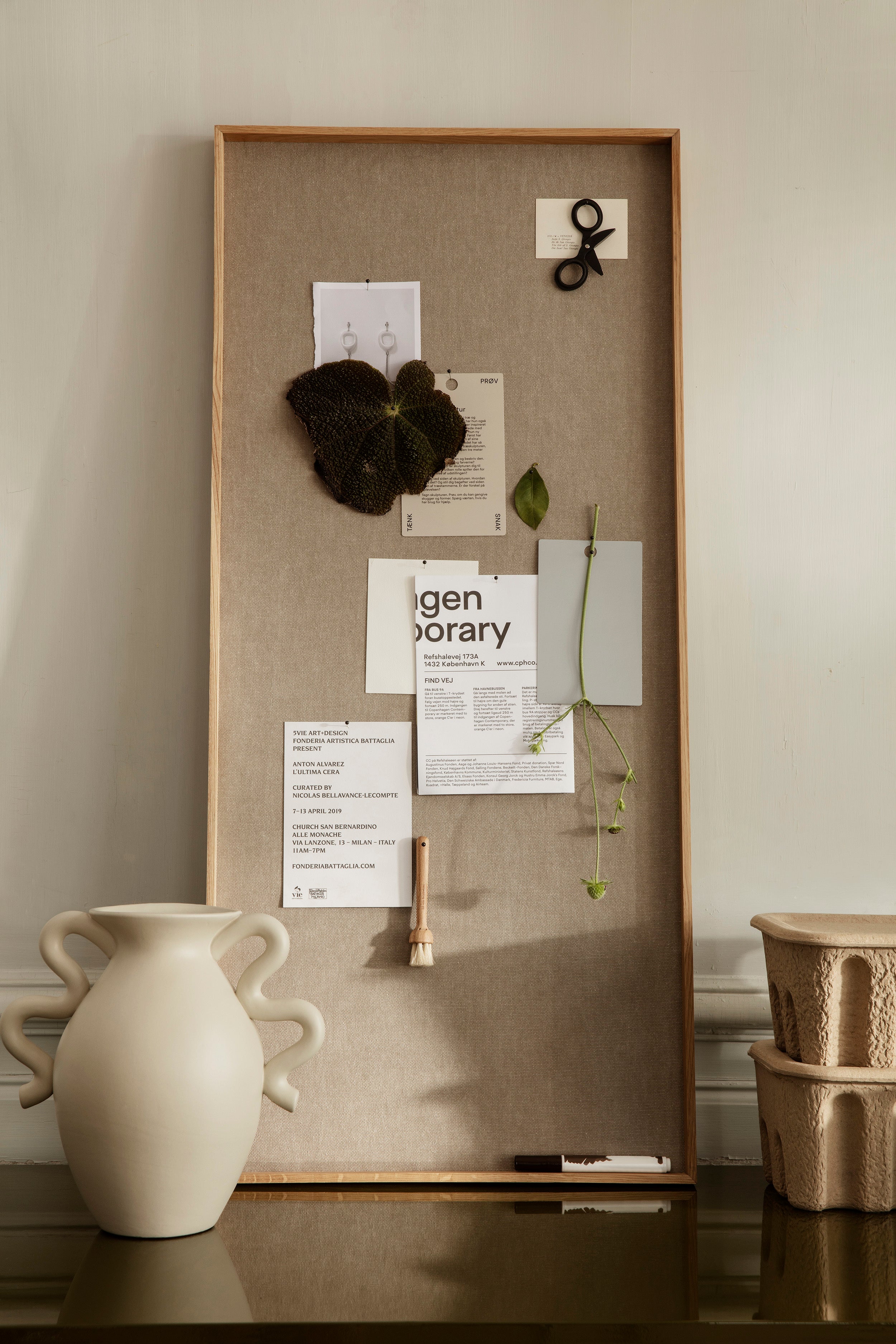 SCENERY PINBOARD NARROW cork board oak wood